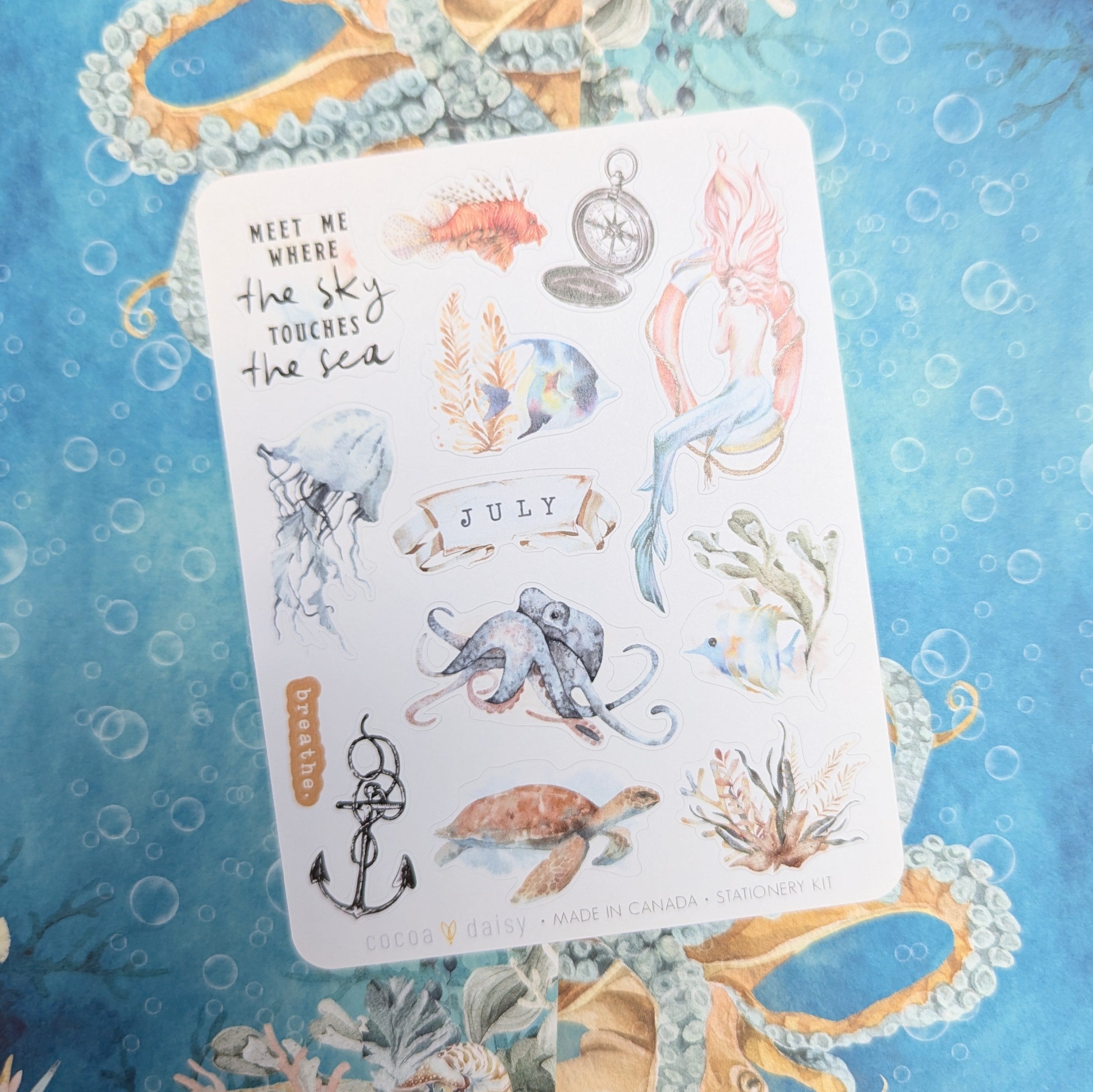 Into The Blue Decorative "Mermaid" Stationery Kit Sticker - July 2024