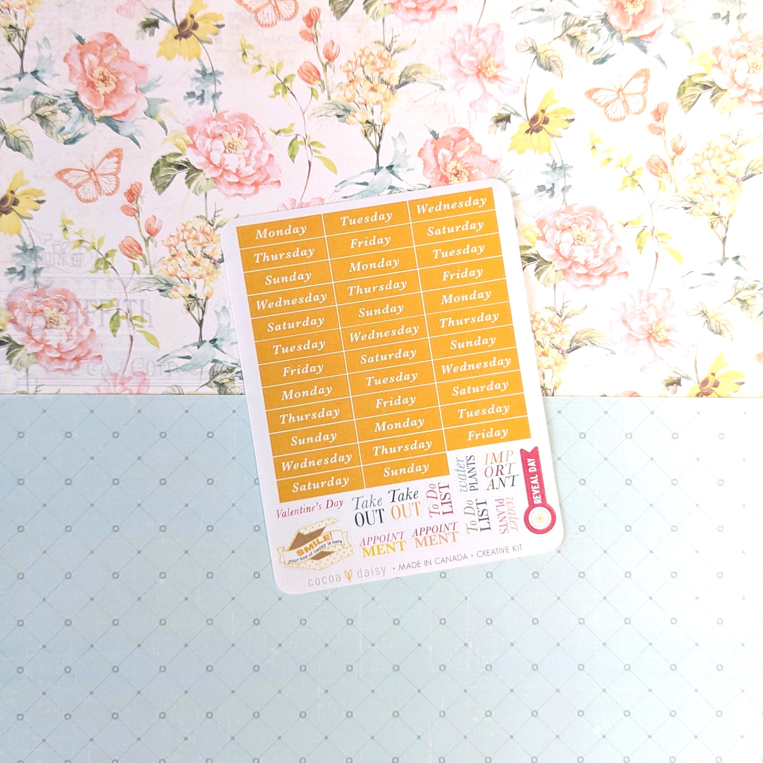 Penelope "Weekday/Routine" Creative Kit Sticker Sheet February 2025