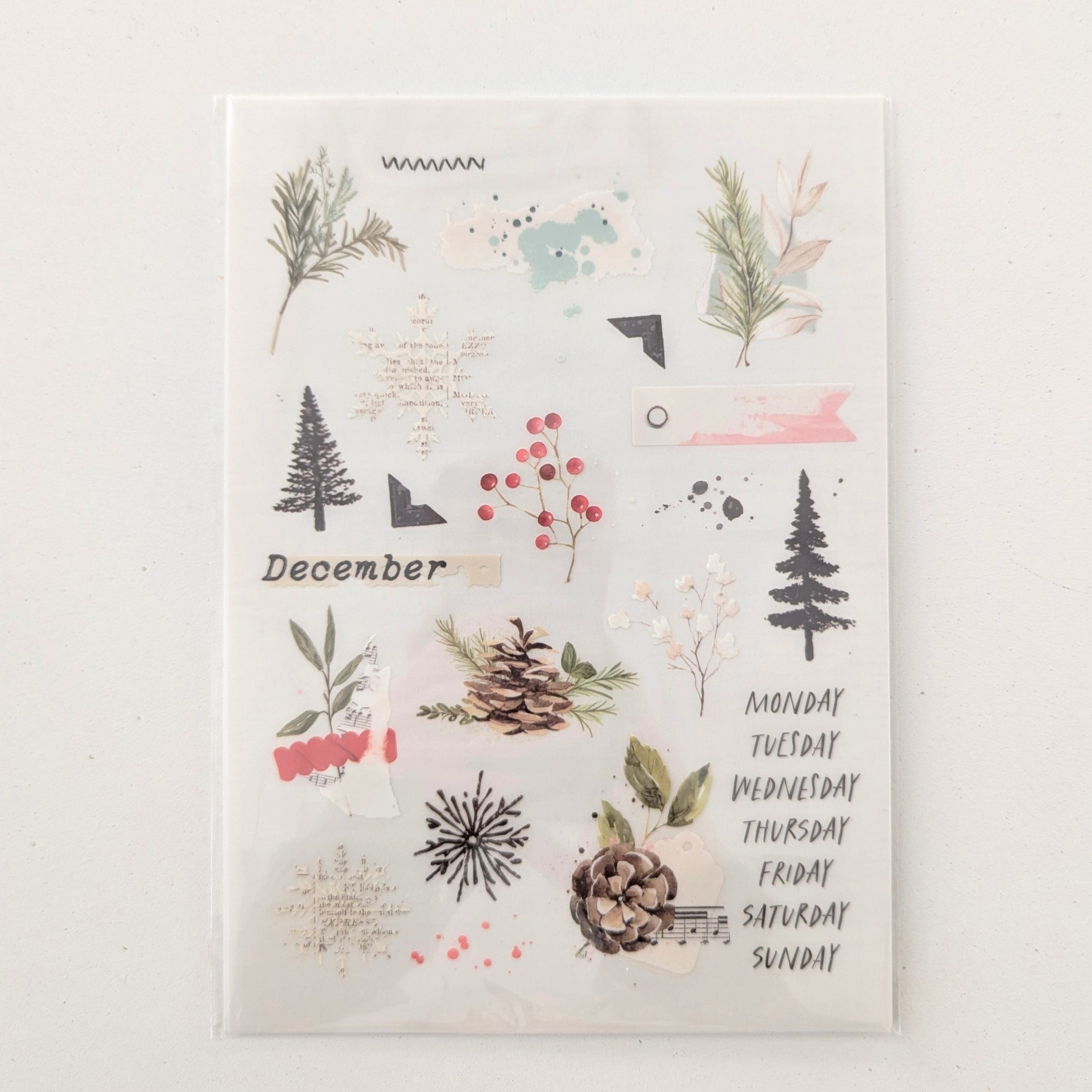 Cedar & Snow "Days of the Week" Rub-On Transfers - December 2024