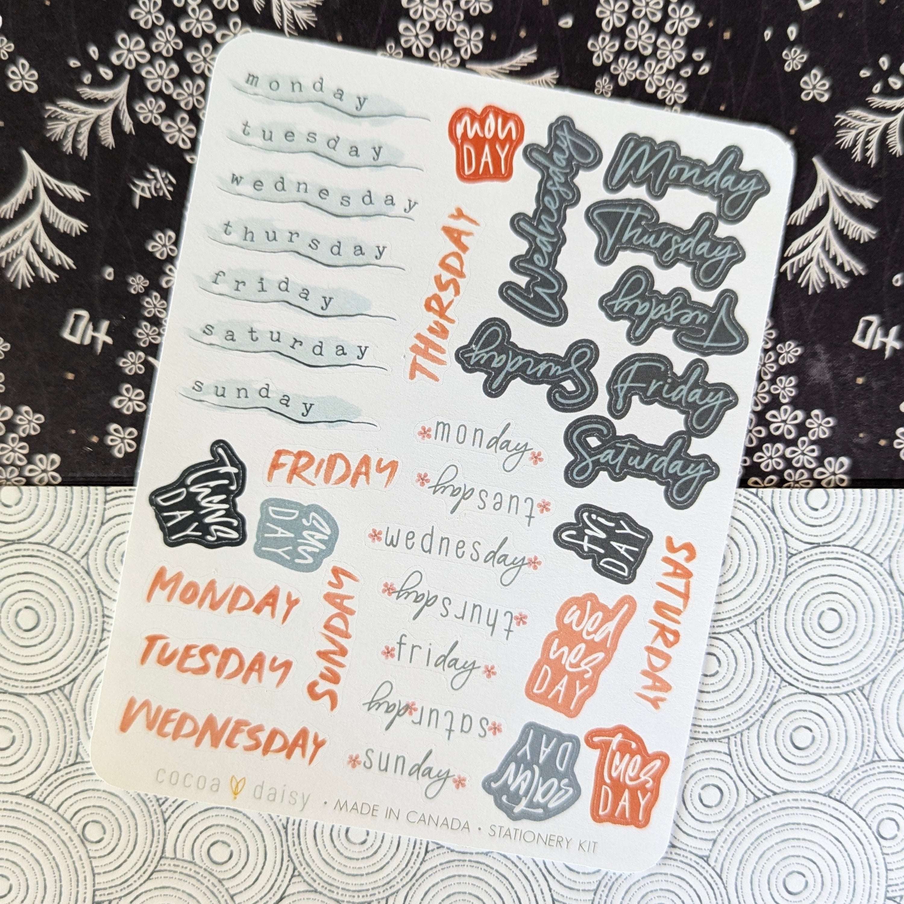 Serenity "Day Of The Week" Stationery Kit Sticker Sheet - April 2025