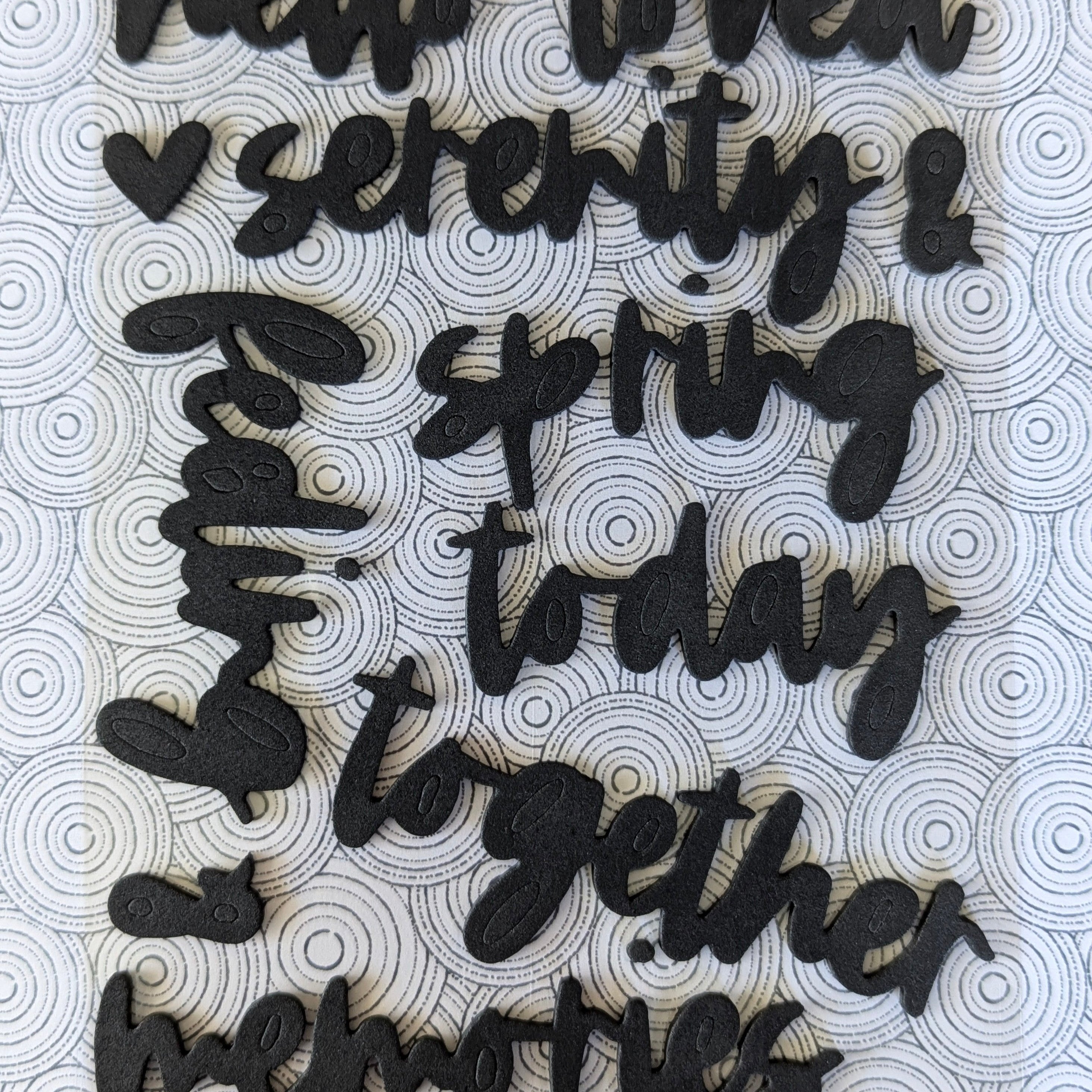 Serenity Black Foam Word Stickers from the Scrapbooking Kit - April 2025