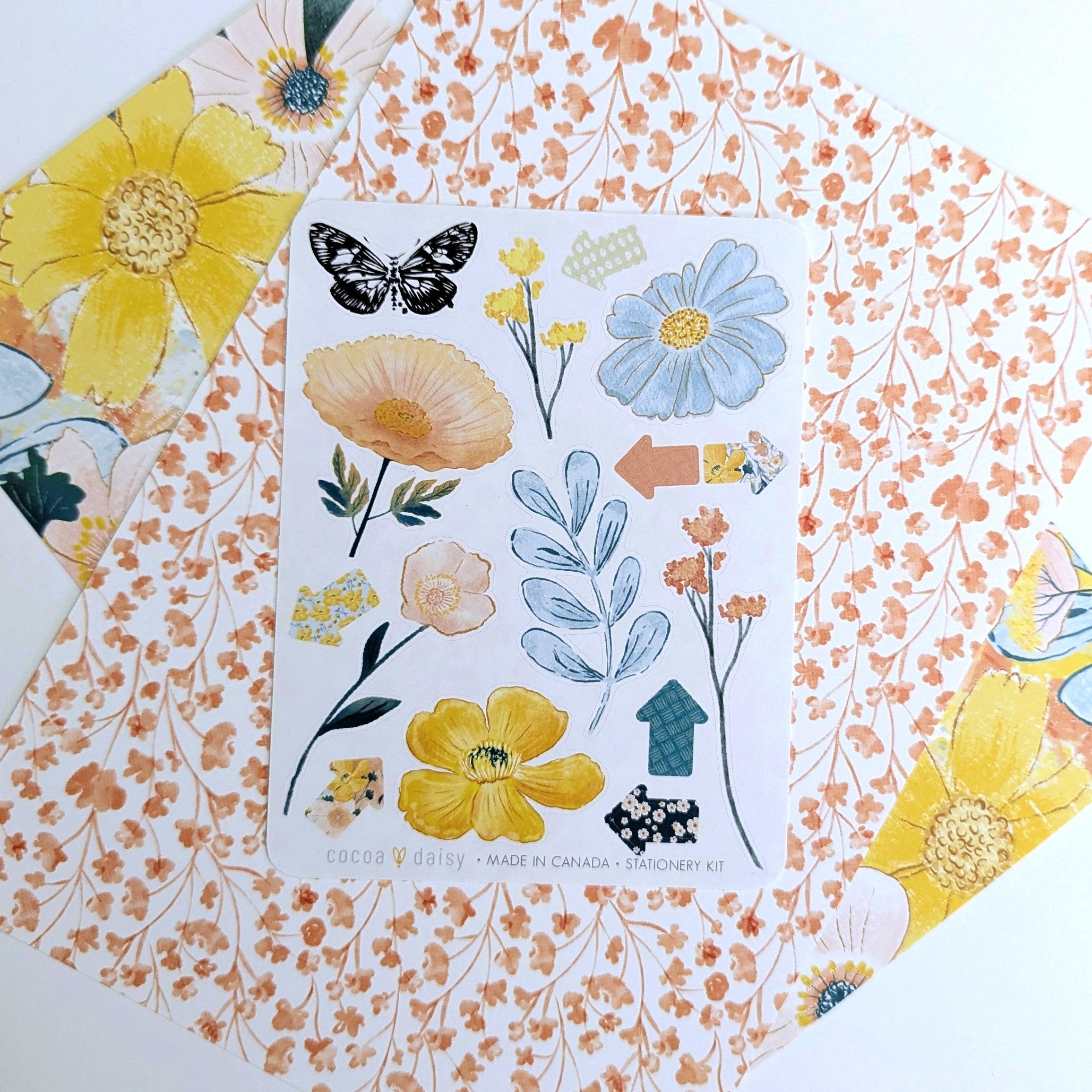 Flourish "Large Flowers" Stationery Kit Sticker Sheet - May 2025