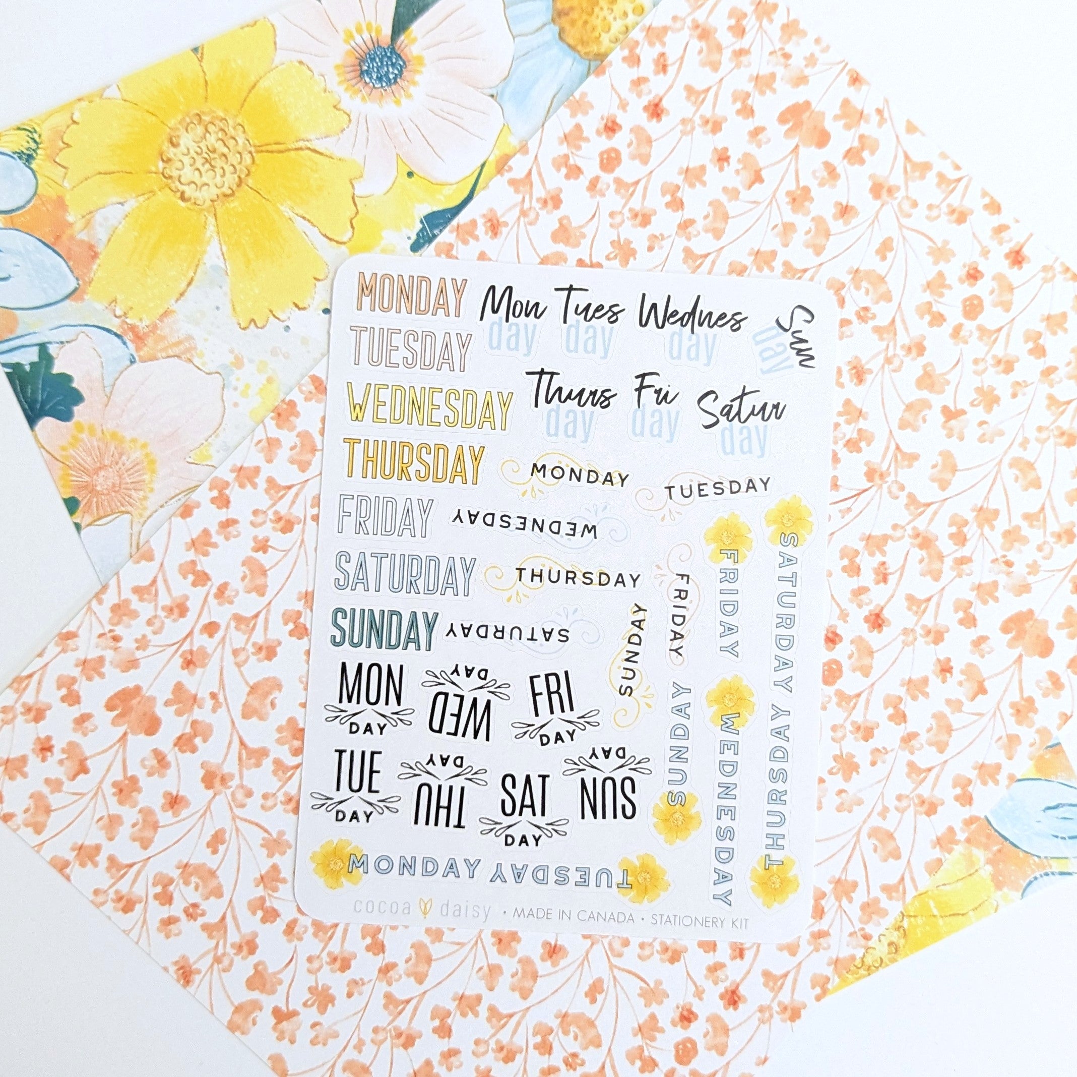 Flourish "Day Of The Week" Stationery Kit Sticker Sheet - May 2025