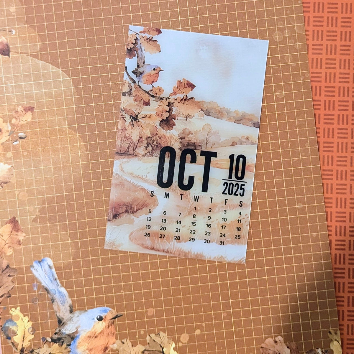 October 3000 October Glow Clear Calendar Card - October 2025 – Cocoa Daisy