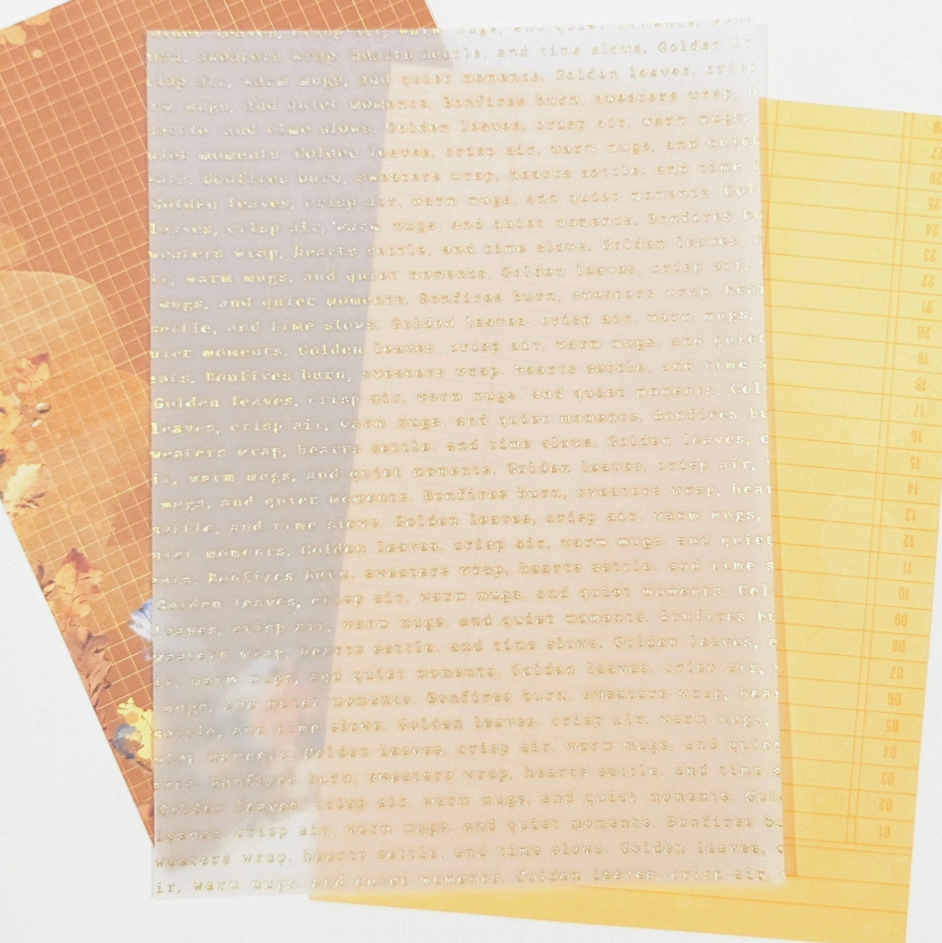 October Glow "Gold Foiled Words" Deluxe Journaling Kit Vellum - October 2025