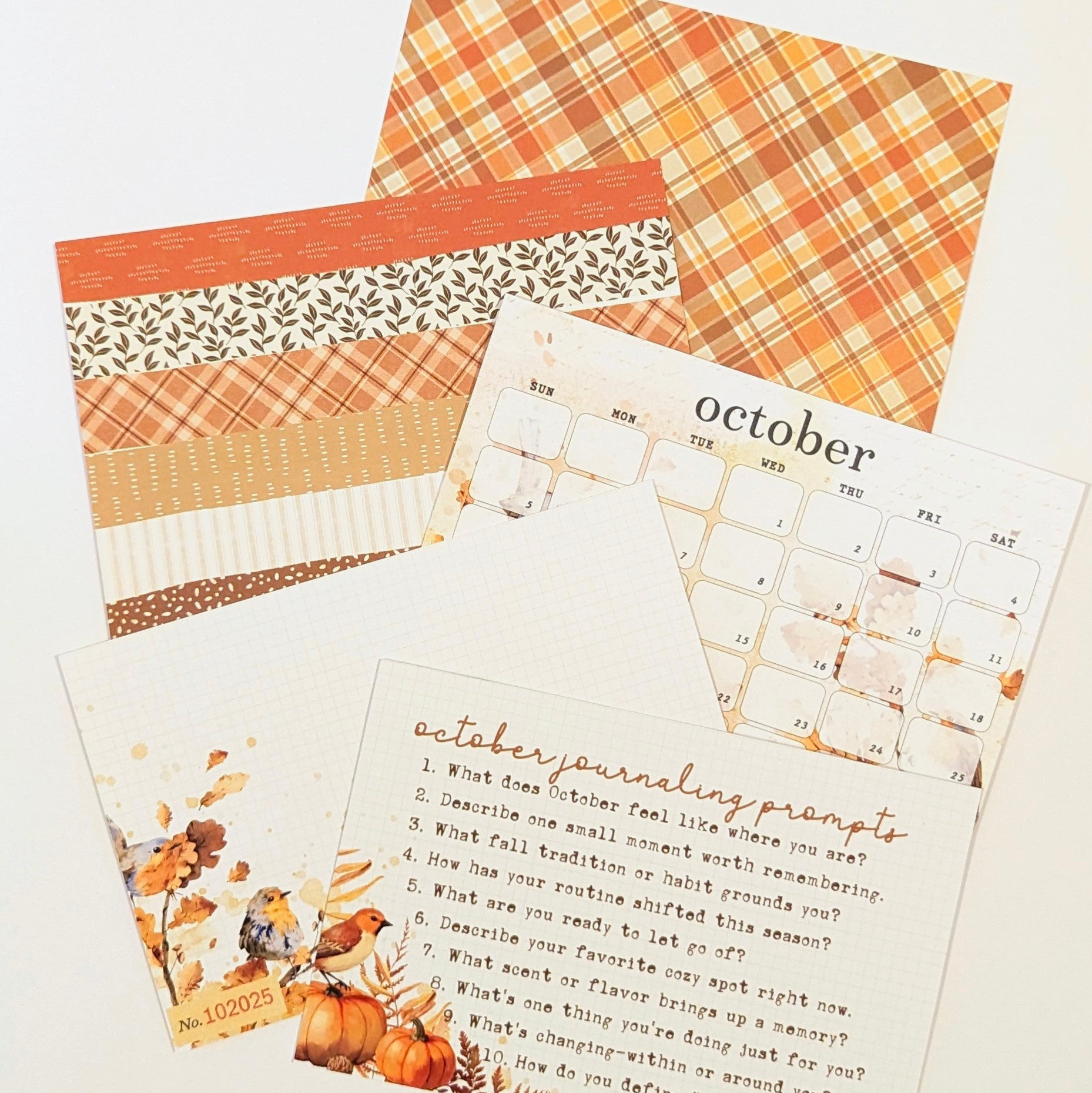 October Glow Set of 5 - 4x6 Double Sided Notecards  - October 2025