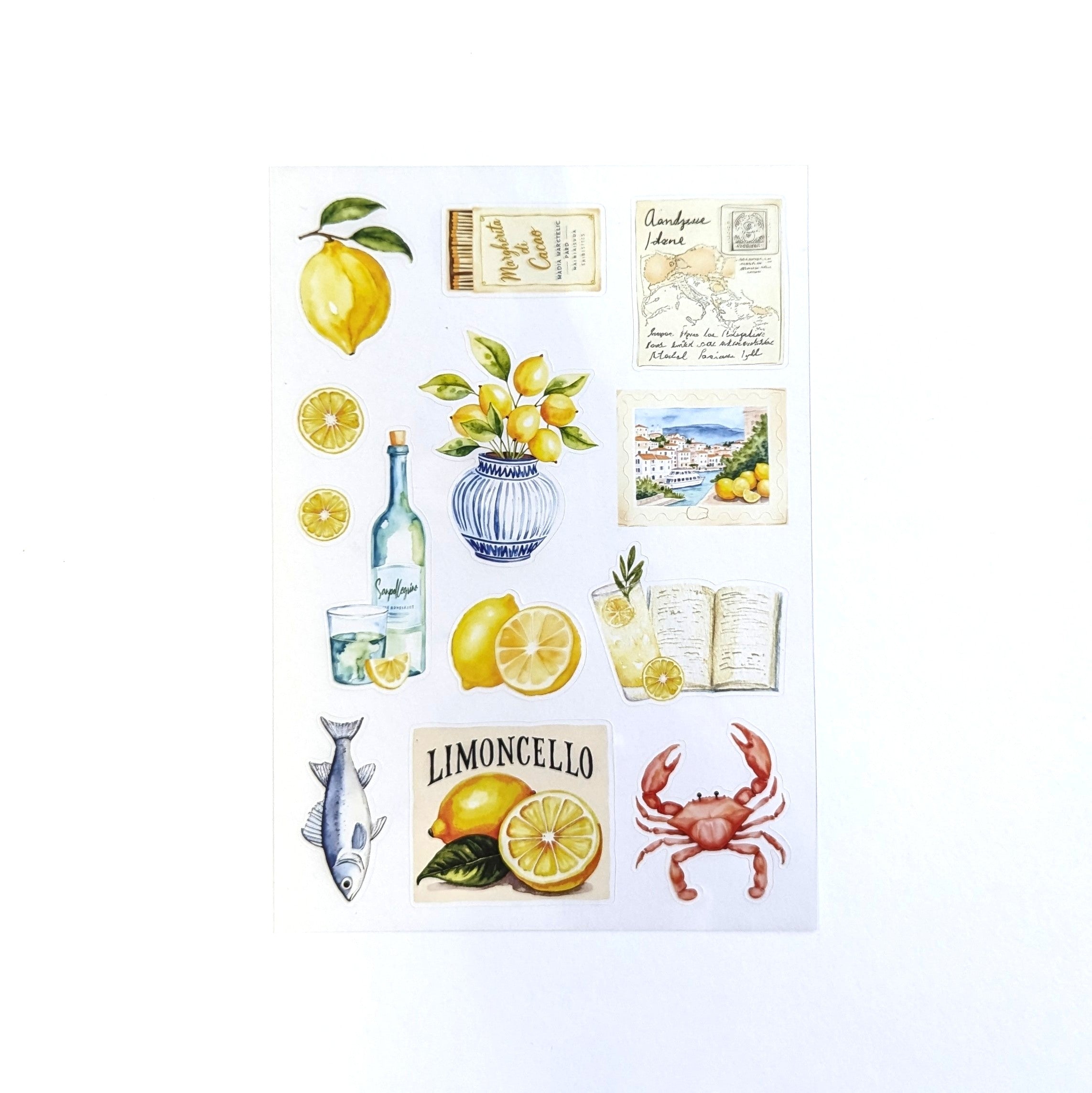 Mediterranean Muse "Limoncello" Stationery Kit PET stickers - June 2025