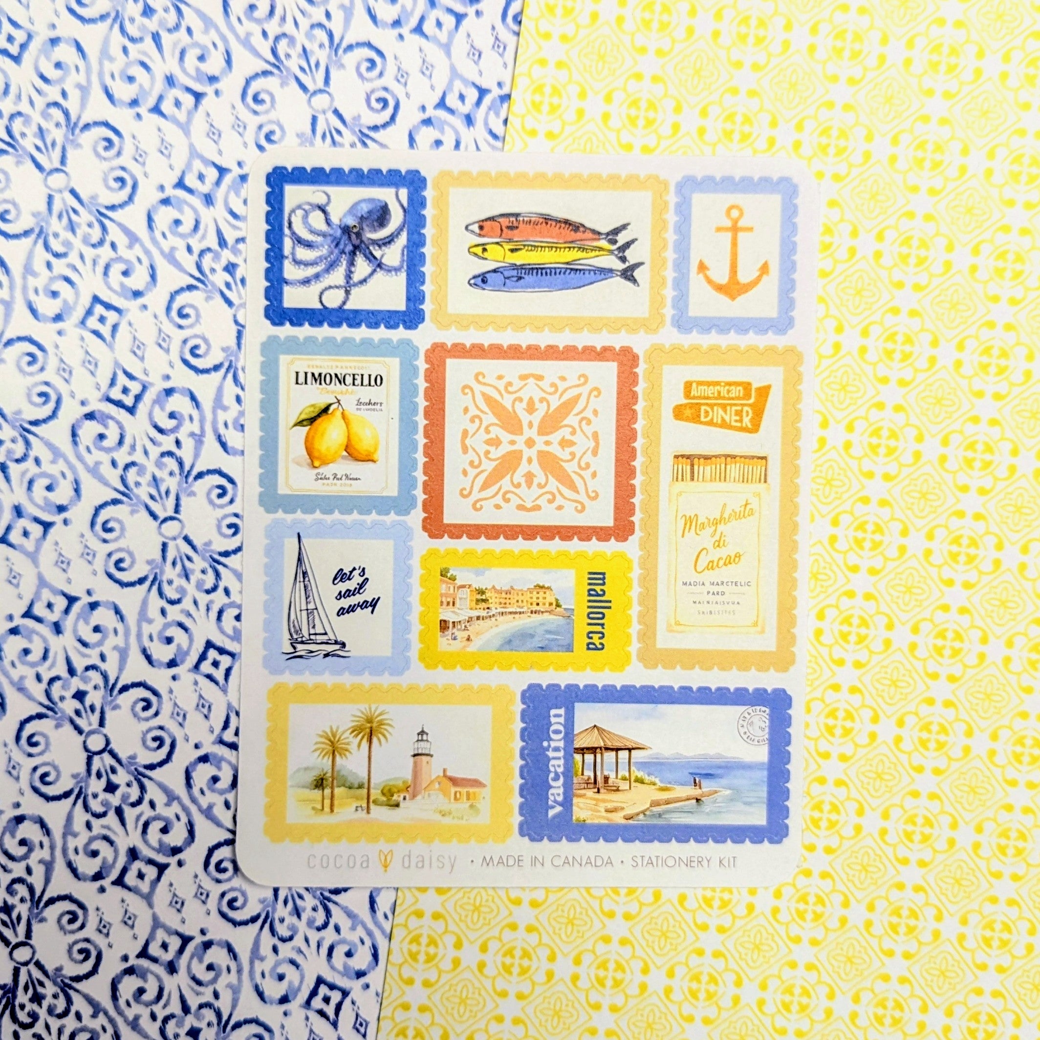Mediterranean Muse "Postage Stamps" Creative Kit Sticker Sheet - June 2025