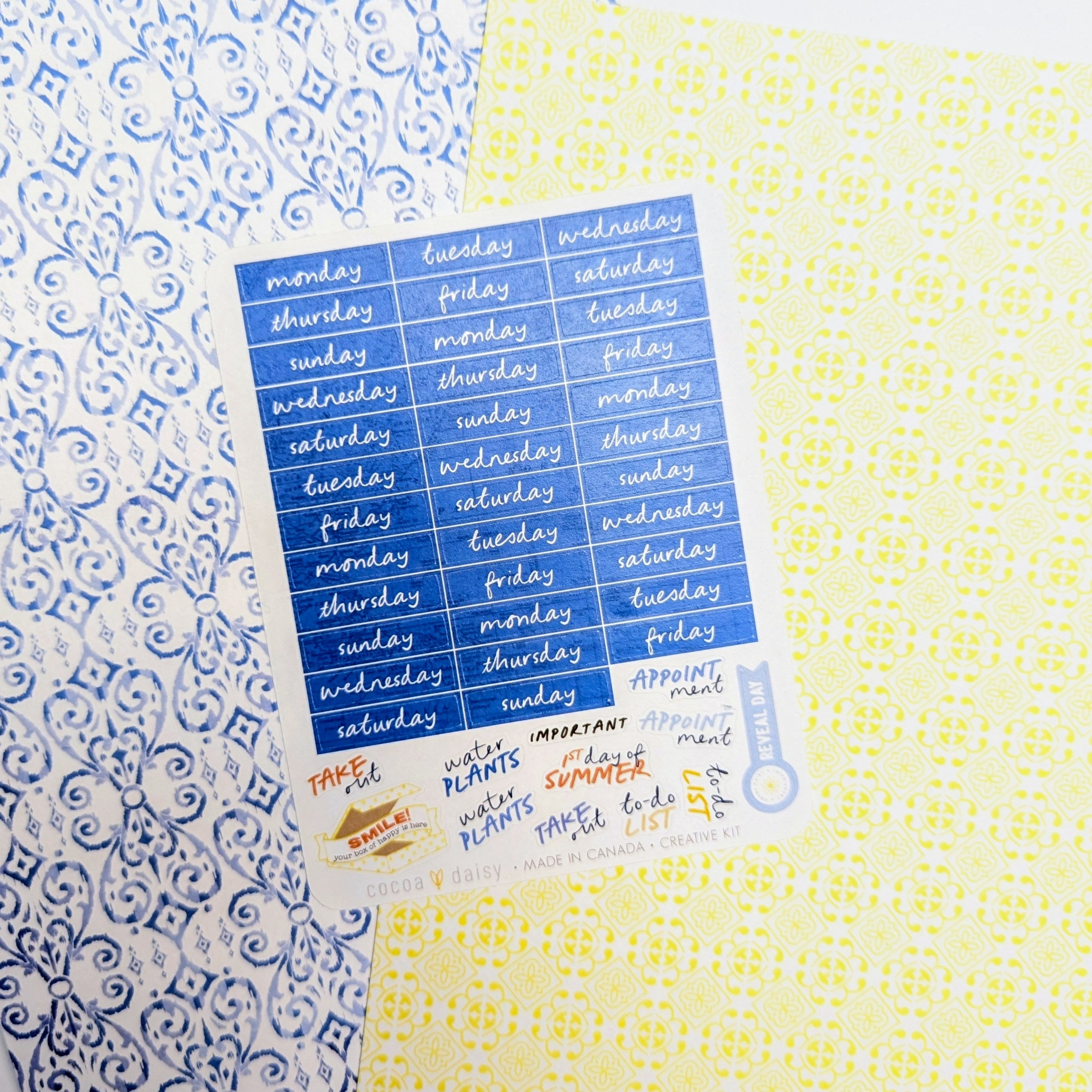 Mediterranean Muse "Weekday/Routine" Creative Kit Sticker Sheet - May 2025