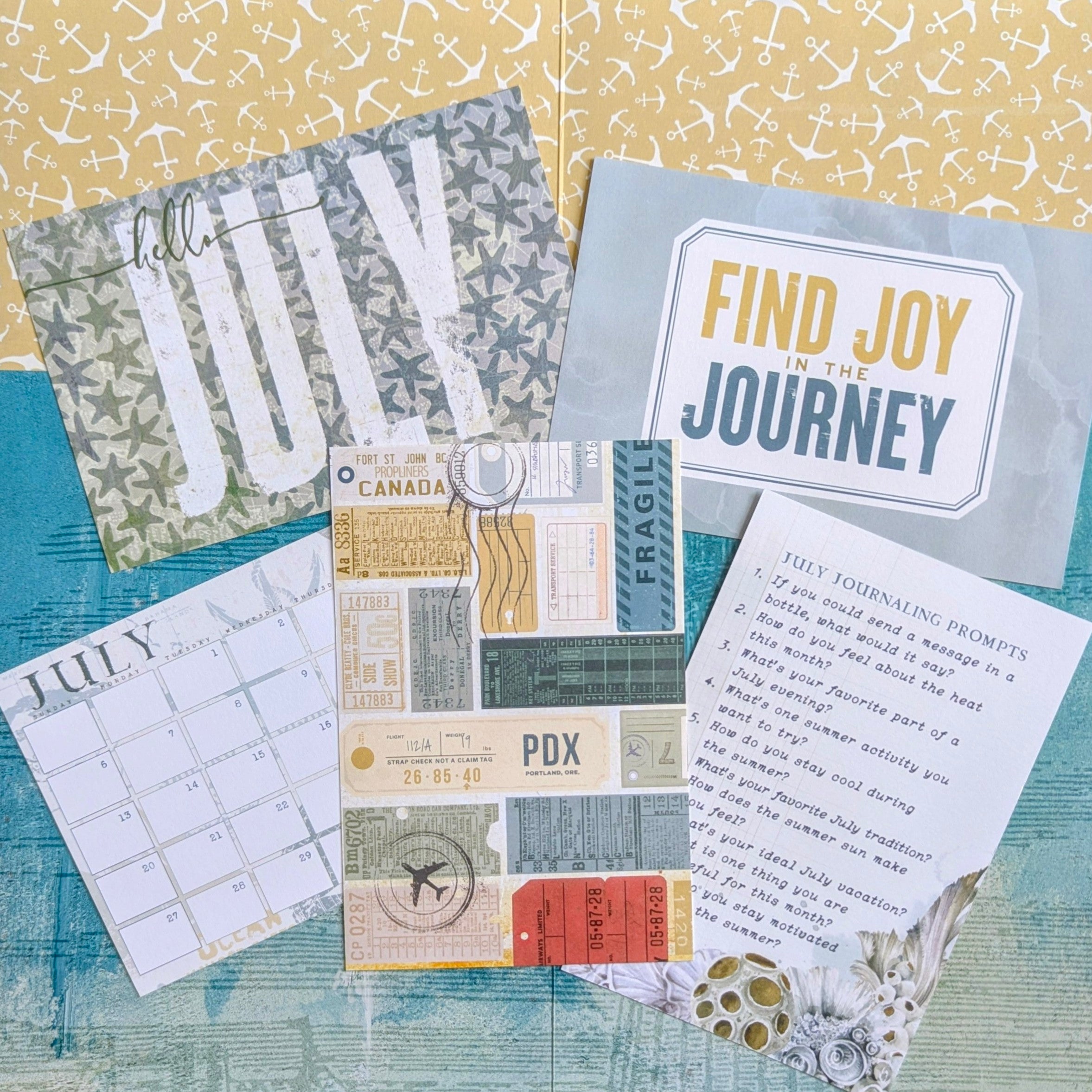 Where The Sea Dreams Set of 5 - 4x6 Double Sided Notecards  - July 2025