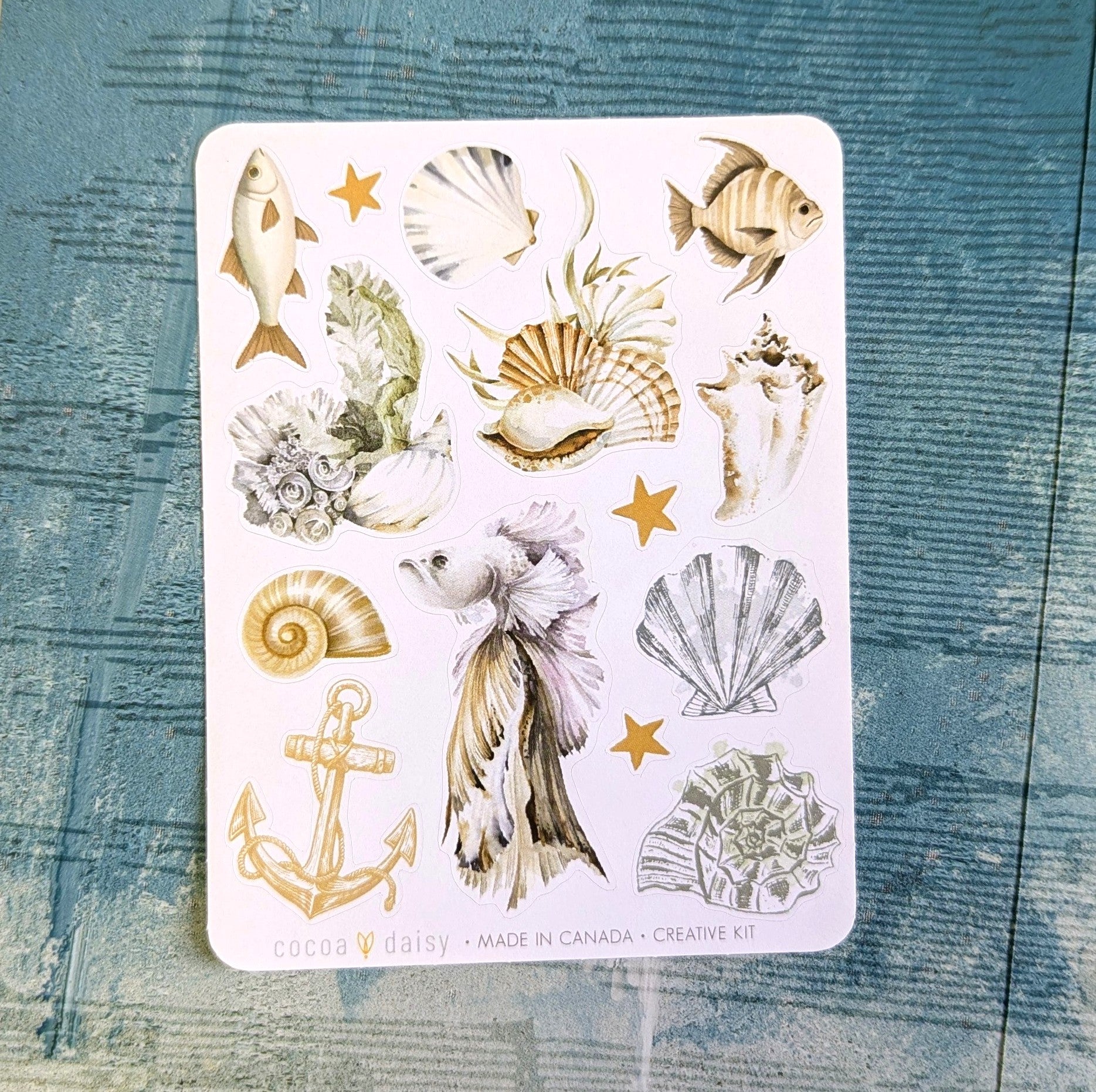 Where The Sea Dreams "Shells & Anchor" Creative Kit Sticker Sheet - July 2025