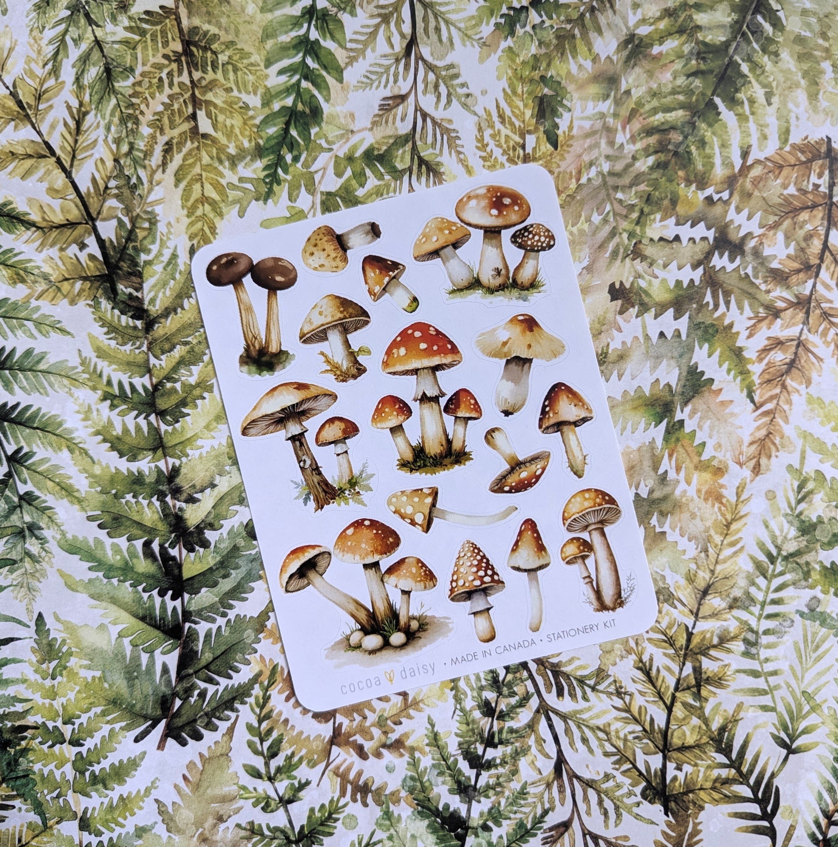 Moss & Mirth Decorative "Mushroom" Stationery Kit Sticker Sheet - November 2025
