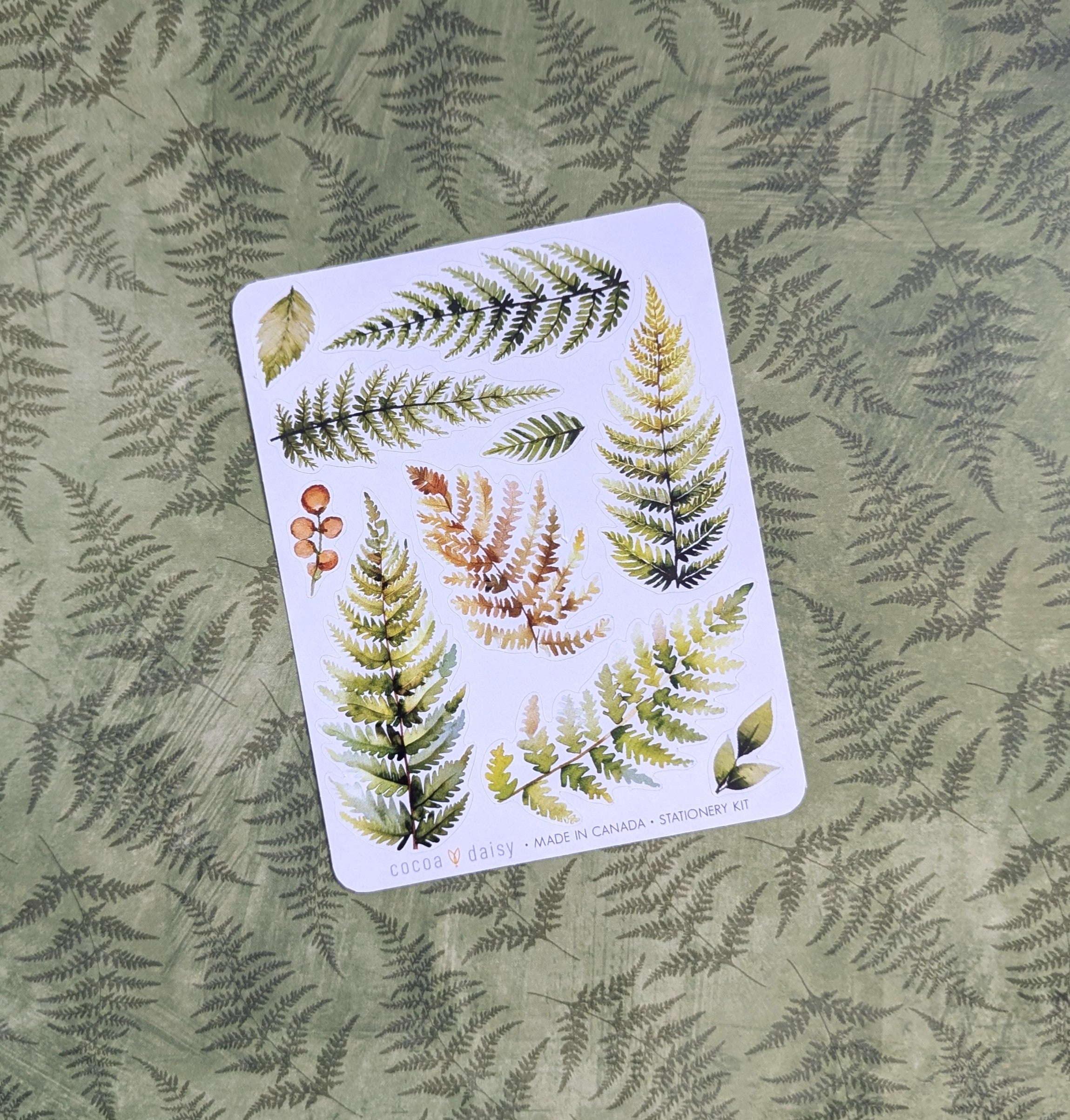 Moss & Mirth Decorative "Fern" Stationery Kit Sticker Sheet - November 2025