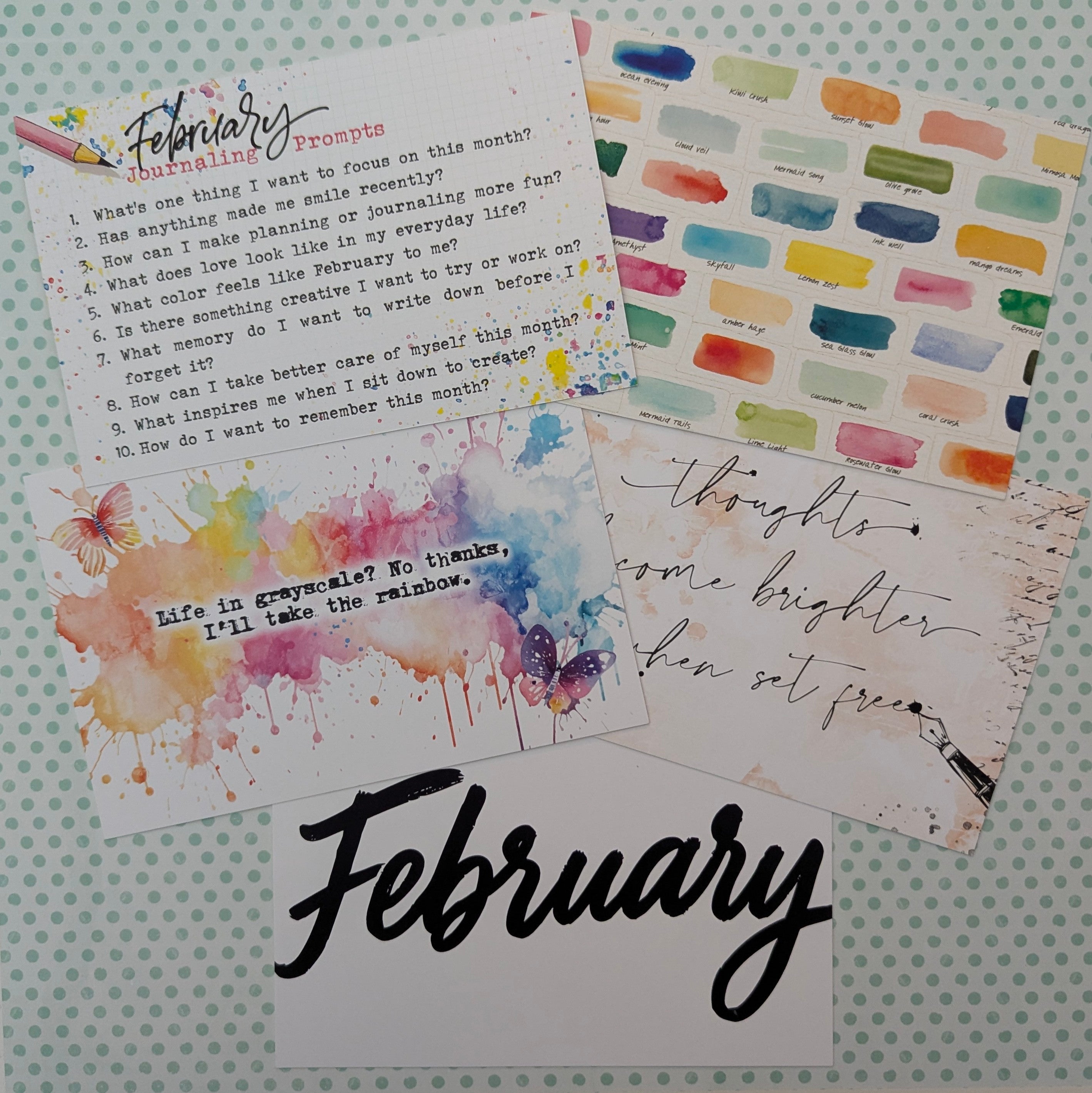 Inklings Set of 5 - 4x6 Double Sided Notecards  - February 2026