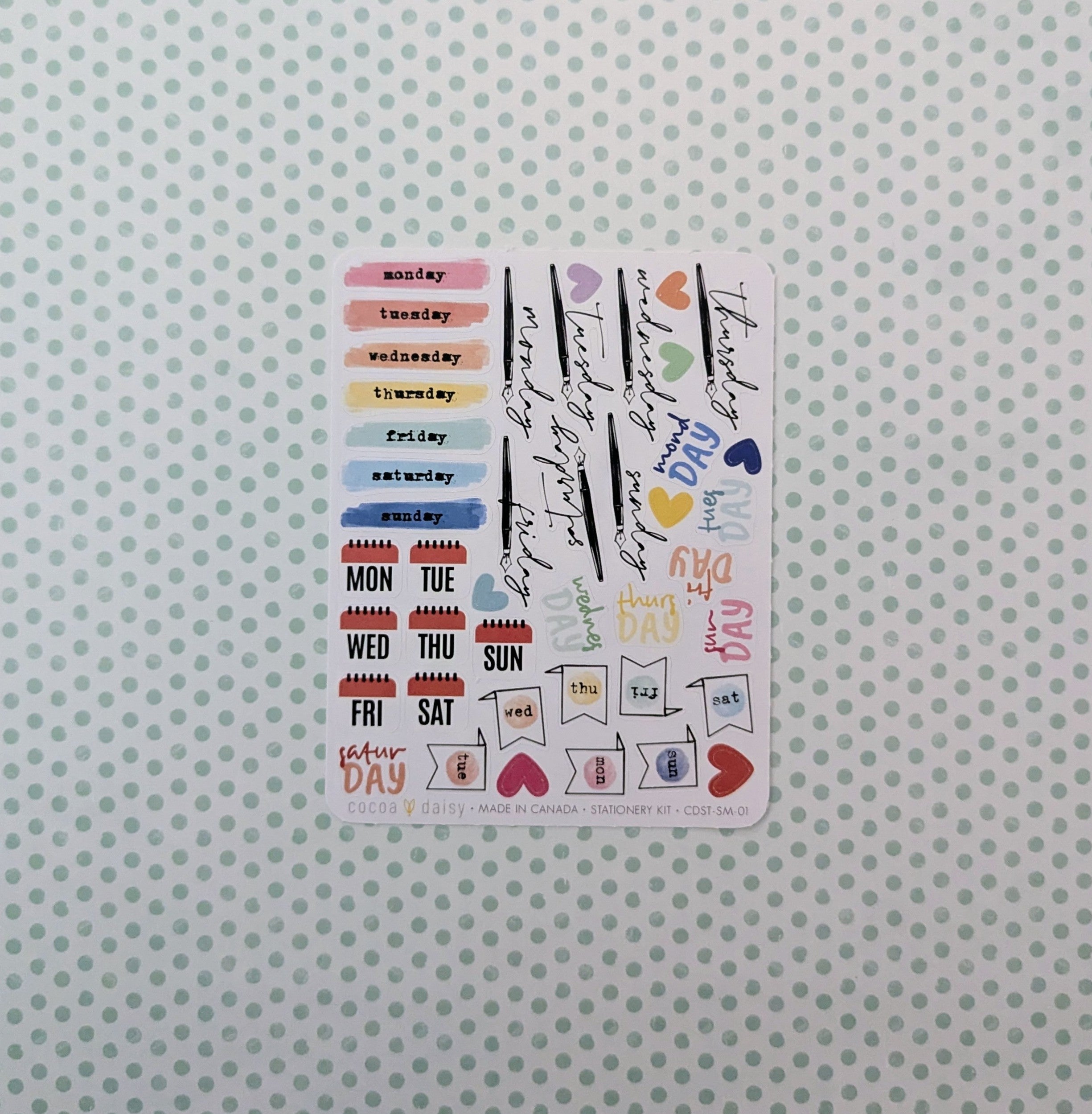 Inklings "Day Of The Week" Stationery Kit Sticker Sheet - February 2026