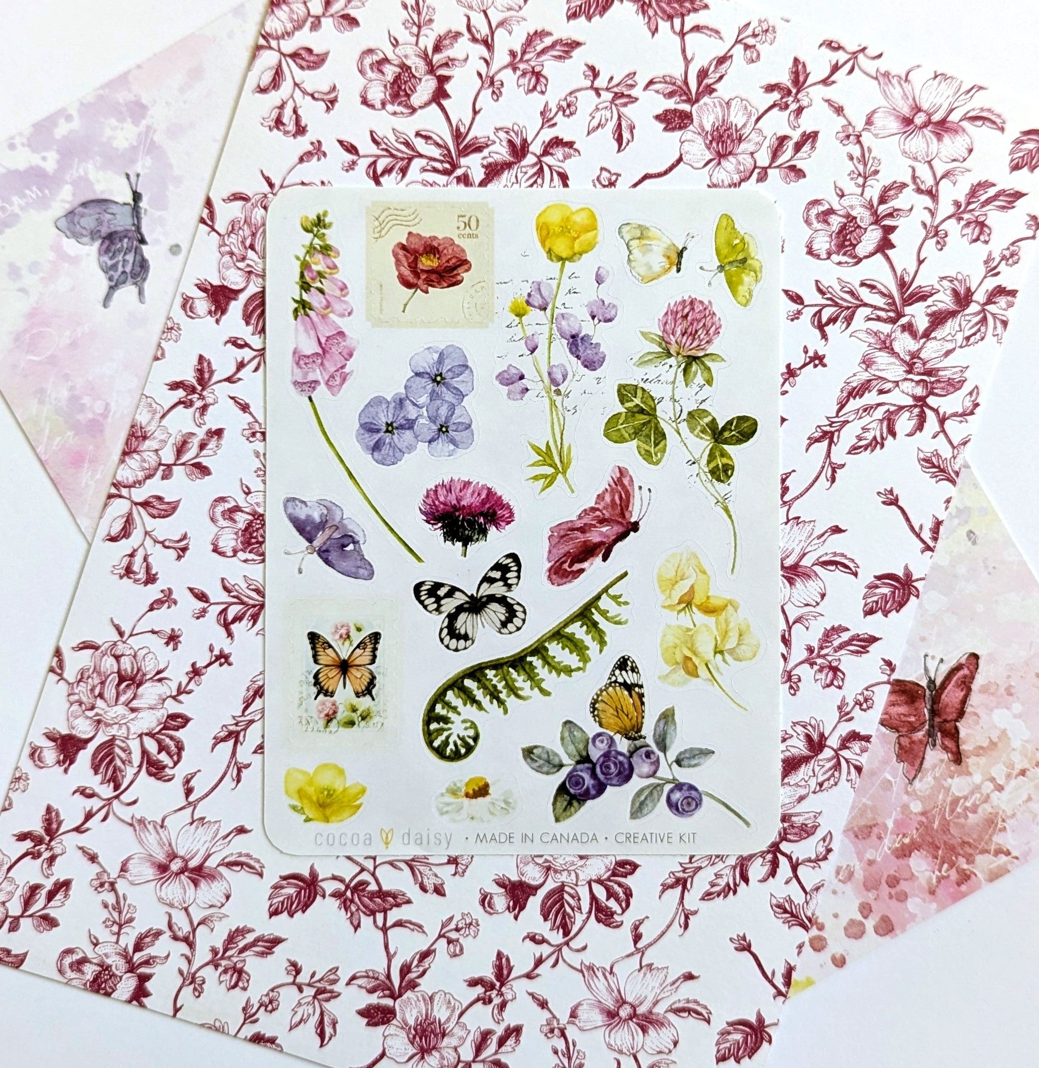 Flutterby Decorative "Butterfly Garden" Stationery Kit Sticker Sheet - August 2025