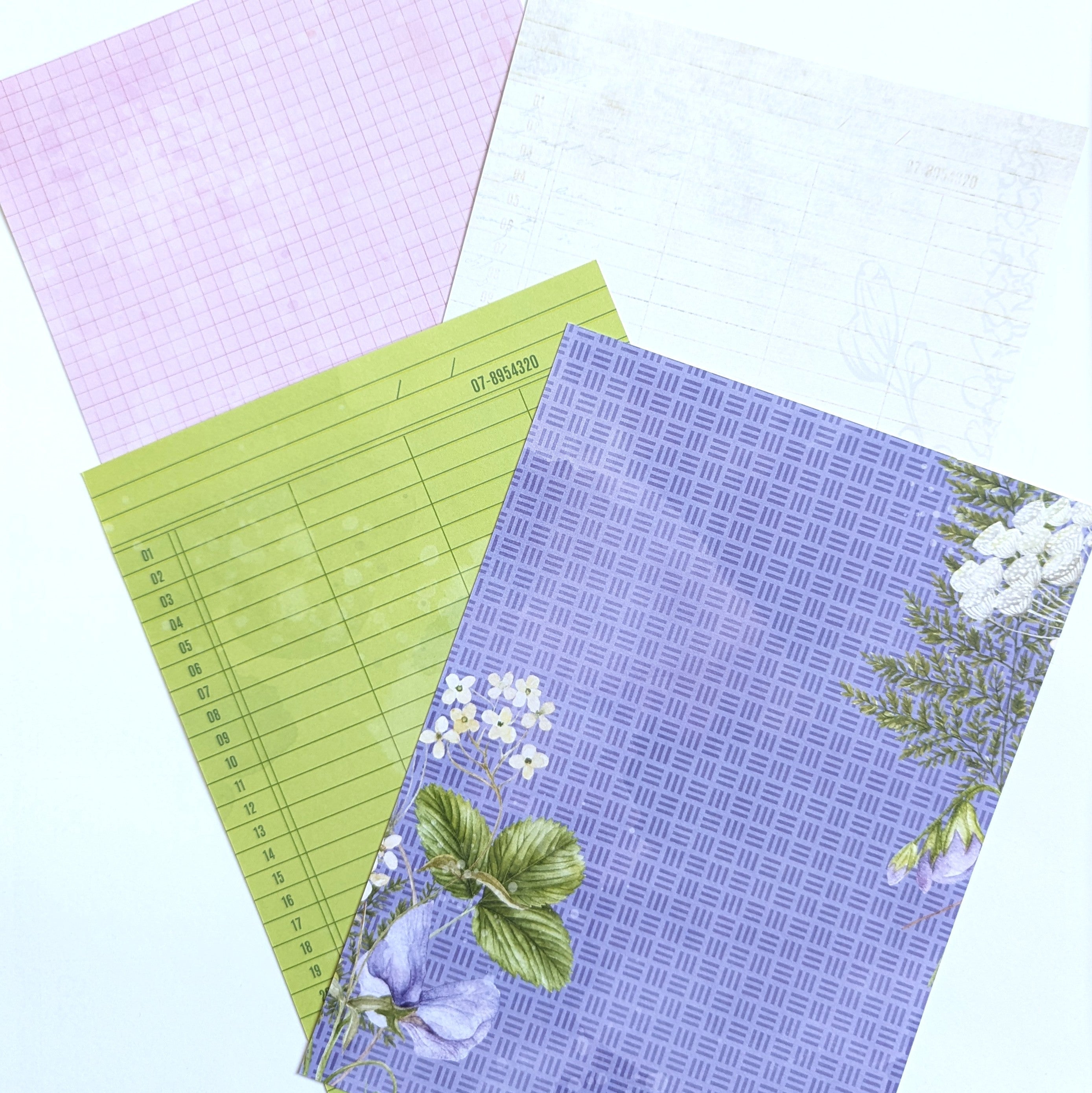 Flutterby Subtle Patterned Papers From The Deluxe Journaling Kit - August 2025