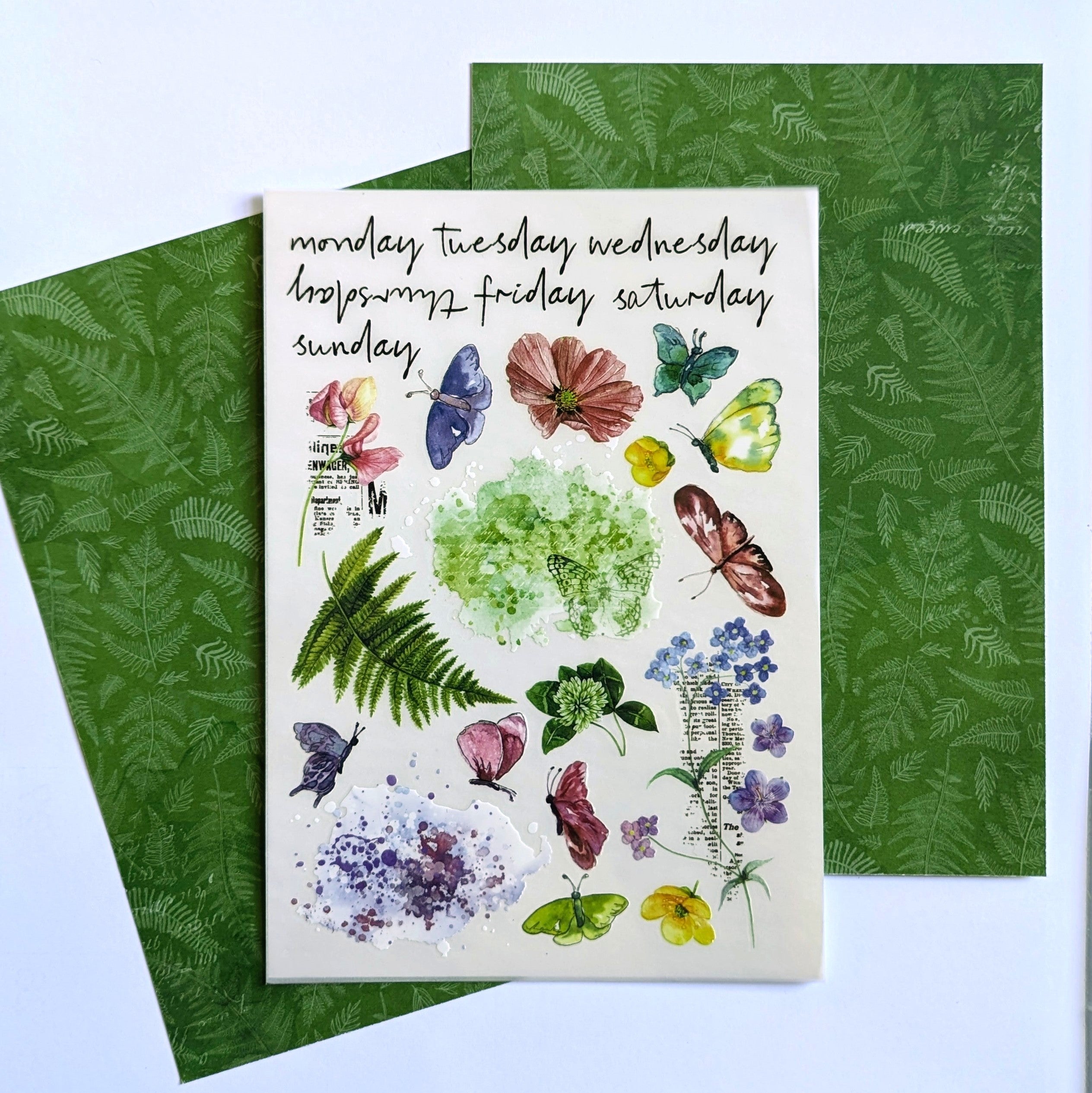 Flutterby "Day Of The Week" Rub On Transfers  - August 2025
