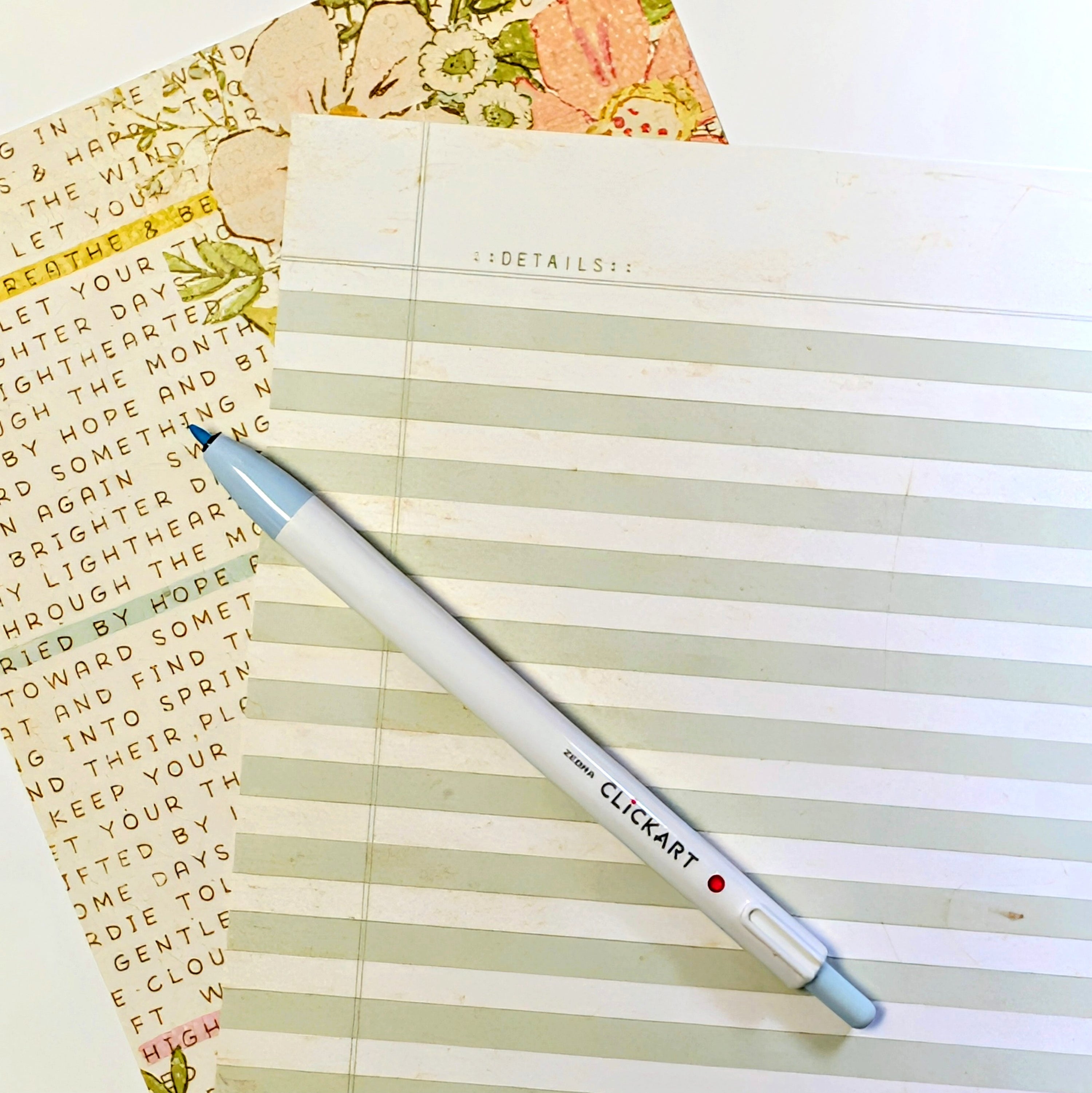 Where The Breeze Begins Zebra Powder Blue Click Art Pen - March 2026