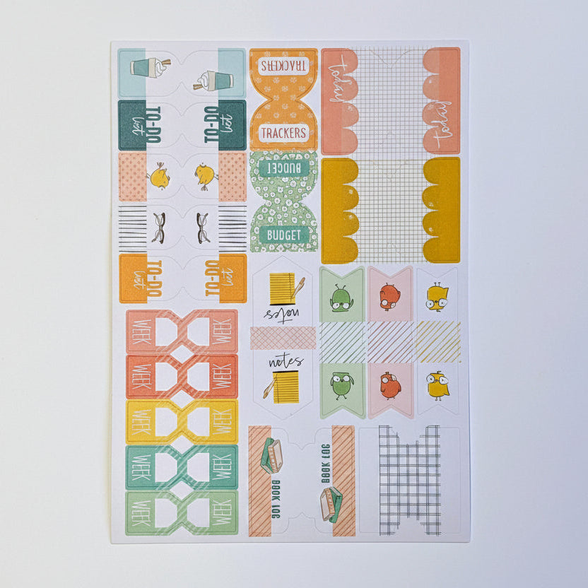 Booked For Spring Cardstock Tab Stickers - April 2026