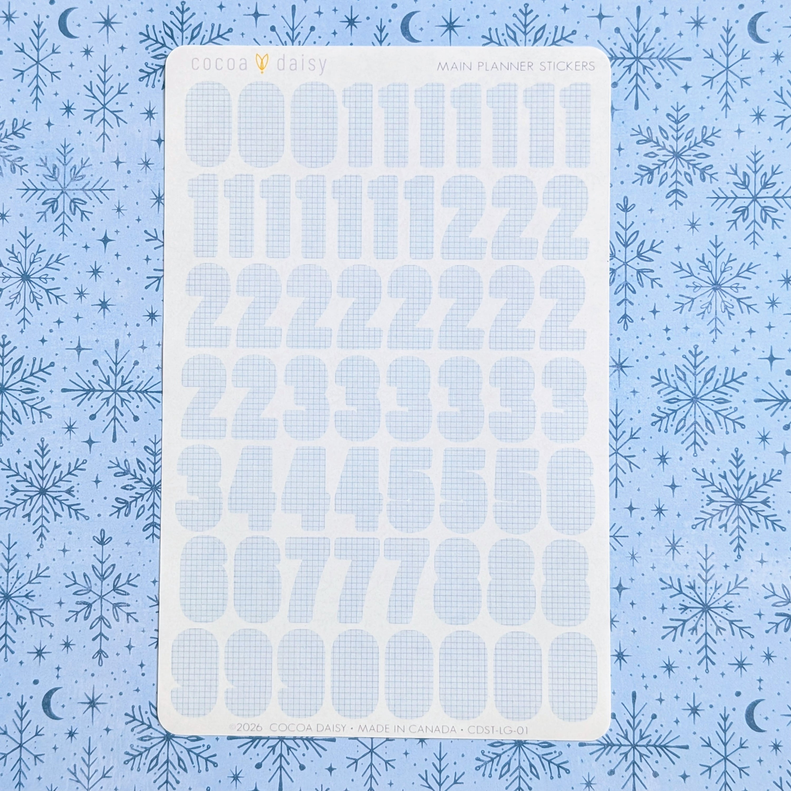 Wisdom & Wonder Large Vellum "Number" Sticker Sheet from the Planner Kit - January 2026