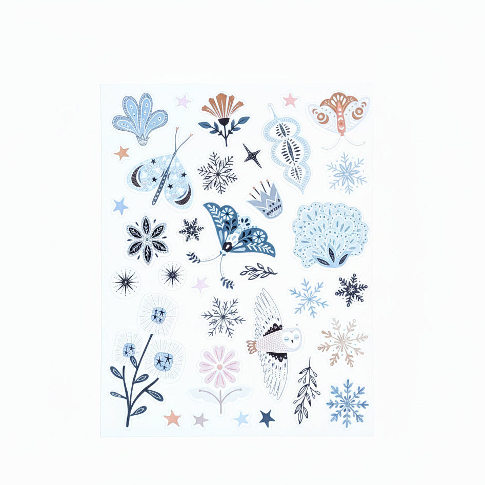 Wisdom & Wonder "Owl & Snowflakes" Planner Kit PET Stickers - January 2026