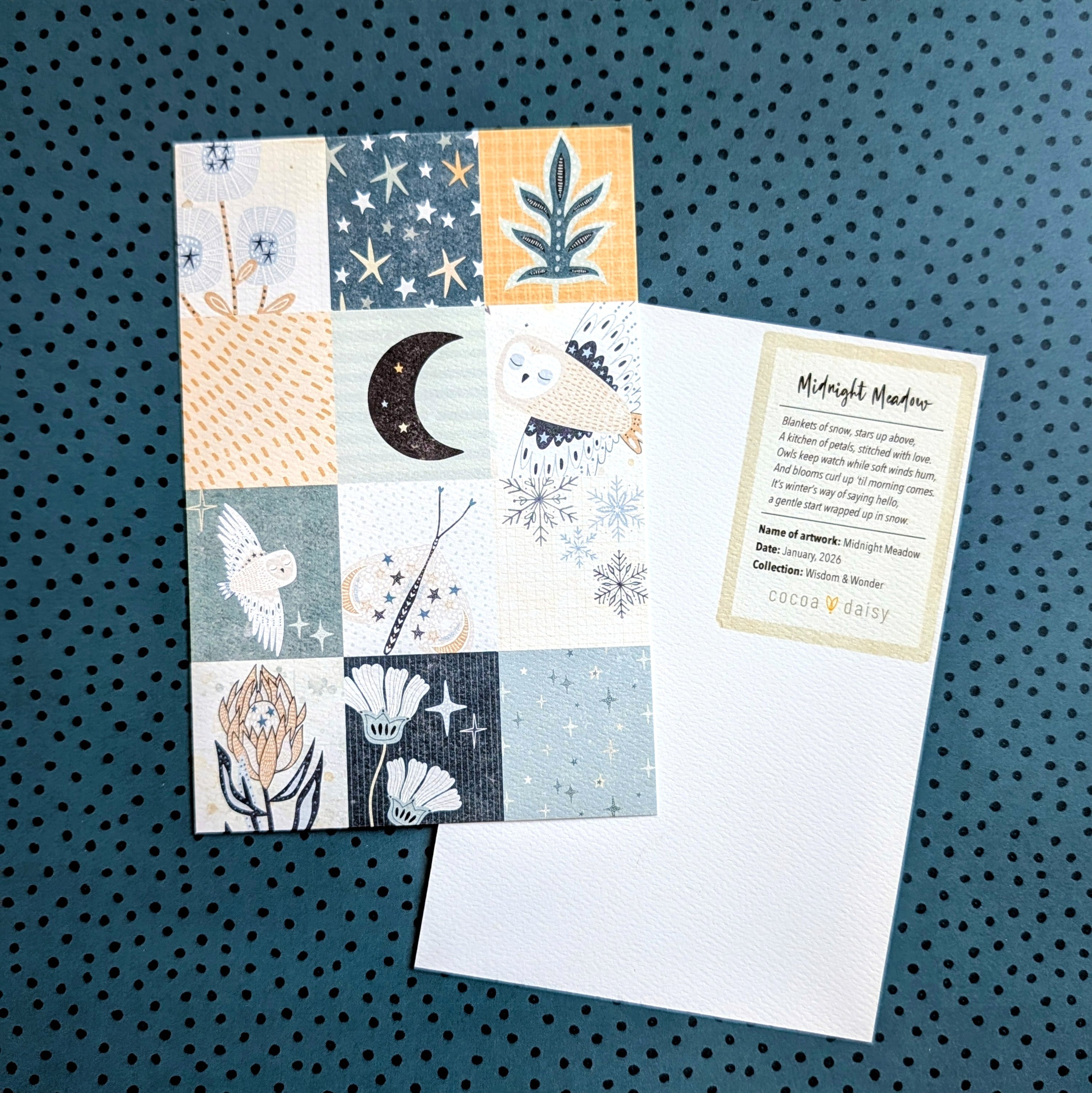 Wisdom & Wonder 4x6 Art Print "Midnight Meadow" - January 2026