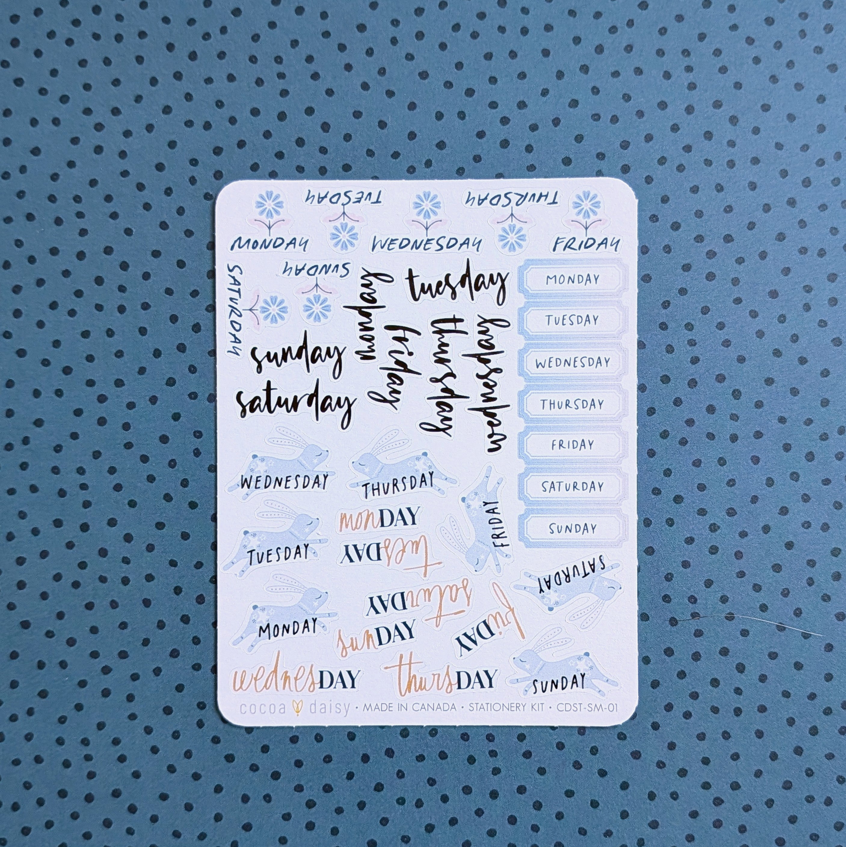 Wisdom & Wonder "Day Of The Week" Stationery Kit Sticker Sheet - January 2026
