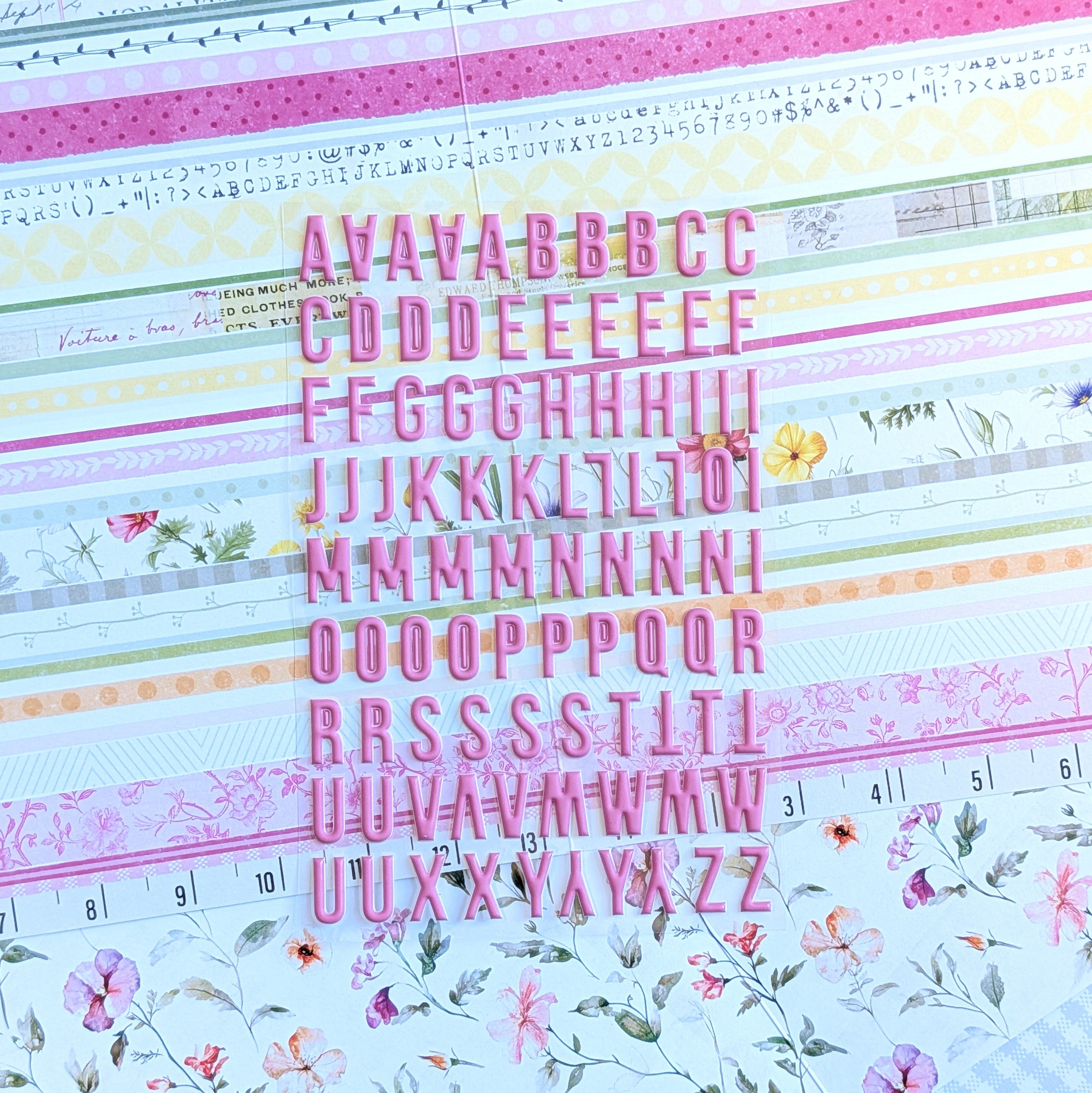 Field Notes & Florals Mauve Puffy Alpha Stickers - May 2026