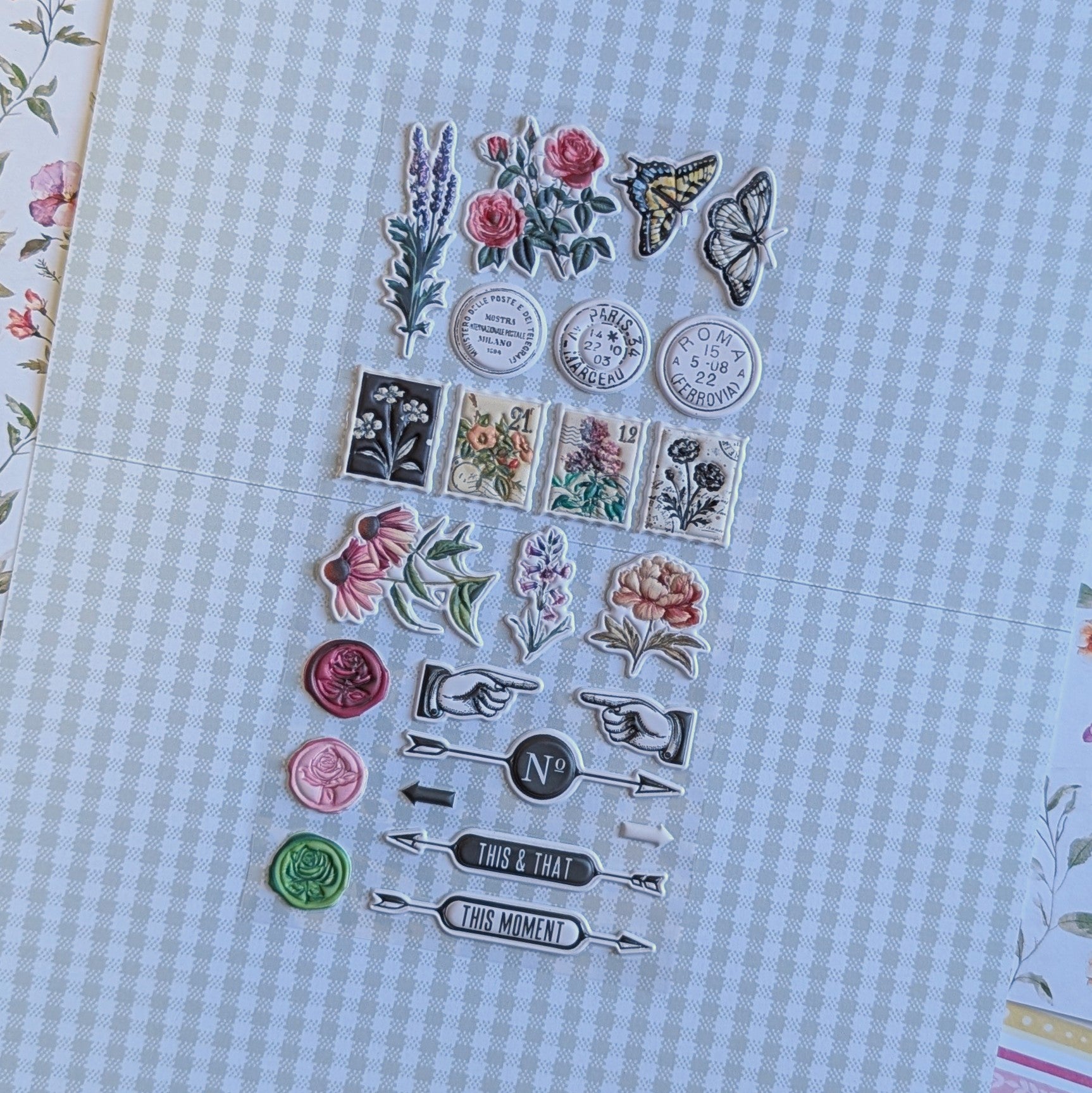 Field Notes & Florals Embossed Puffy Stickers - May 2026