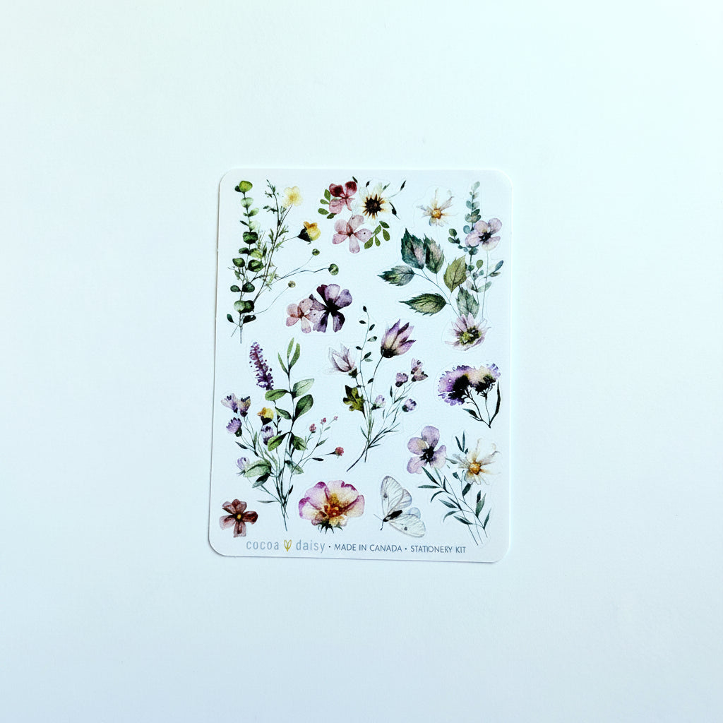 Field Notes & Florals "Flowers" Stationery Kit Sticker Sheet - May 2026