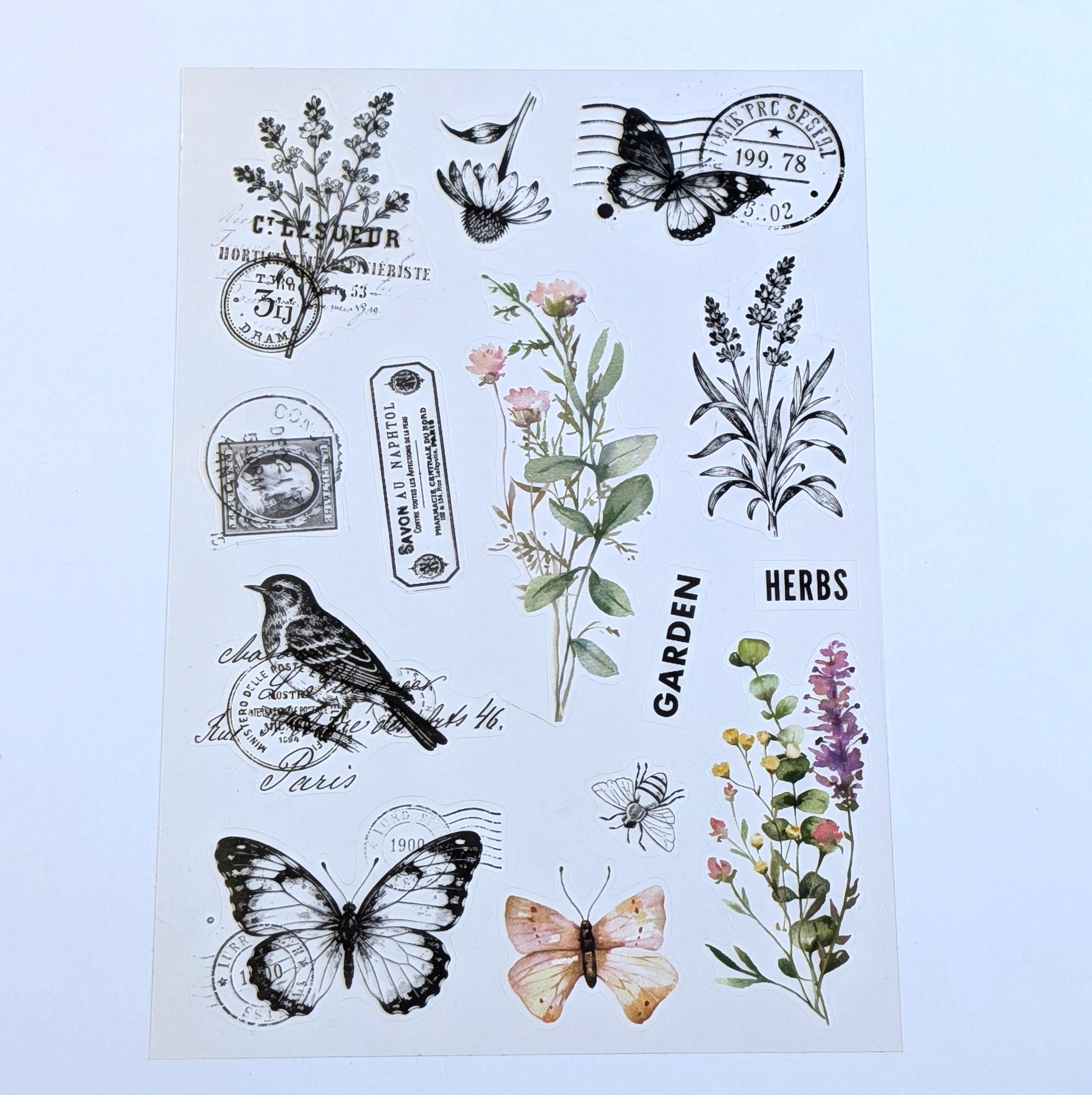 Field Notes & Florals "Garden Herbs" Stationery Kit PET Stickers - May 2026