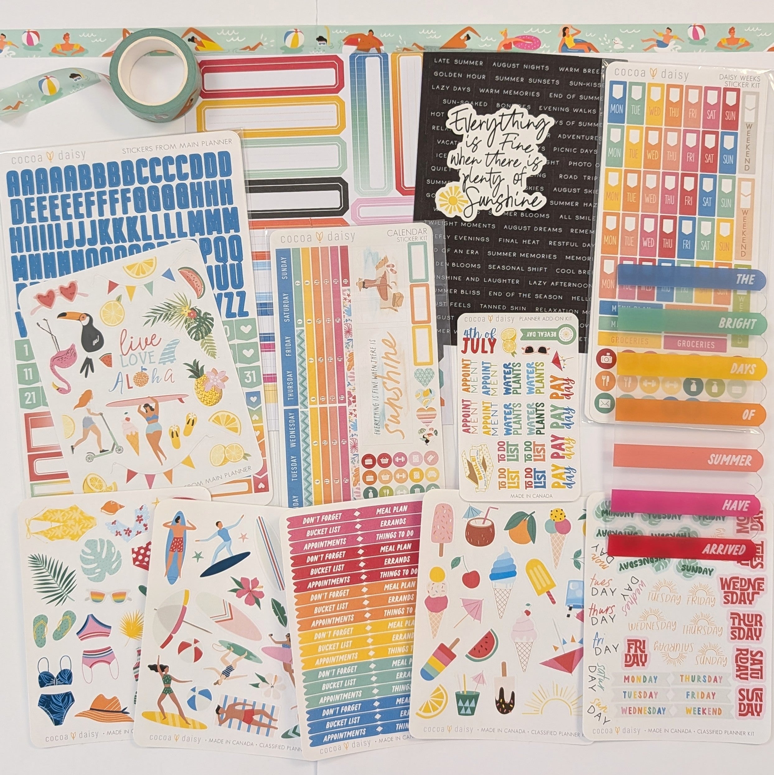 Summer Vibes Sticker & Washi Bundle - July 2023