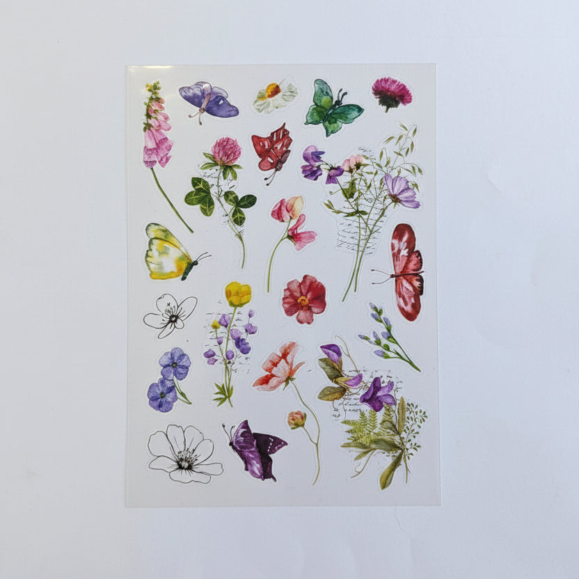 Flutterby "Floral Script" Stationery Kit PET Stickers - August 2025