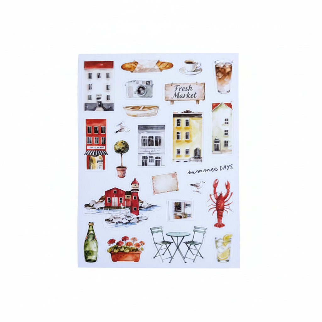 Summer Avenue "On The Coast" Stationery Kit PET Stickers - June 2025