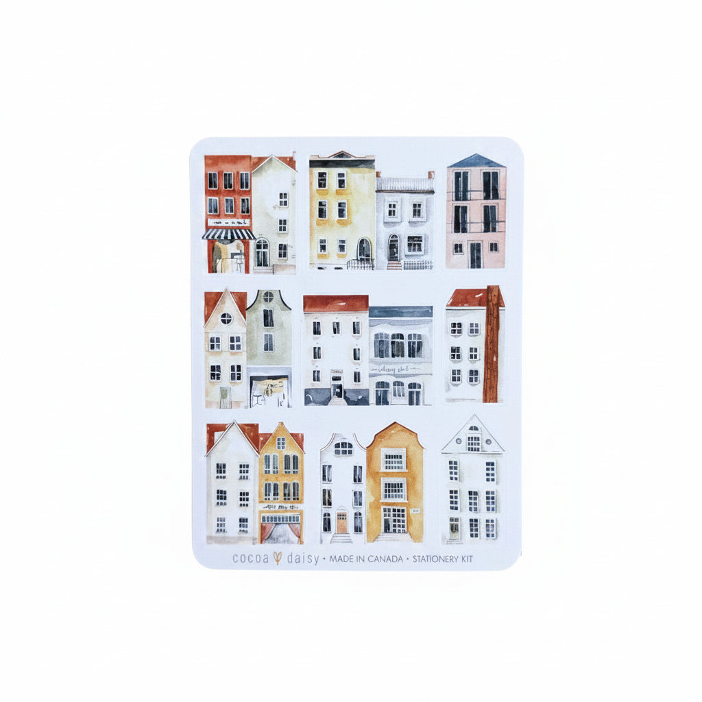 Summer Avenue "Houses" Stationery Kit Sticker Sheet - June 2026