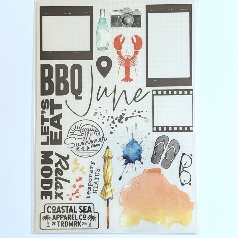 Summer Avenue "BBQ" Rub On Transfers From The Scrapbooking Kit  - June 2026
