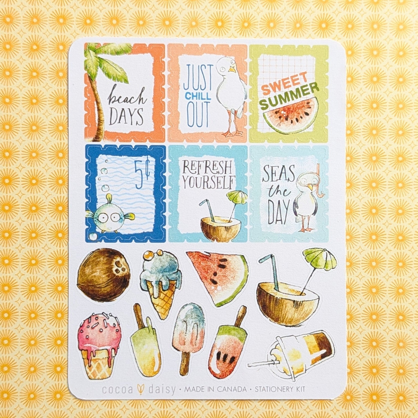 Coconut Cove "Summer Treats" Stationery Kit Sticker Sheet - July 2026