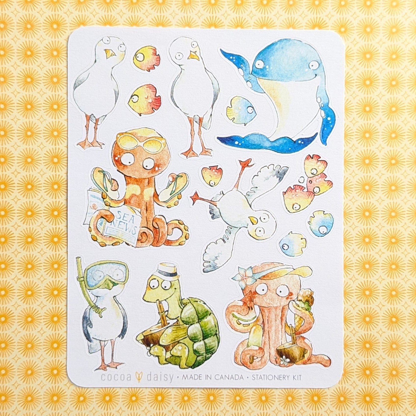 Coconut Cove "Ocean Critters" Stationery Kit Sticker Sheet - July 2026