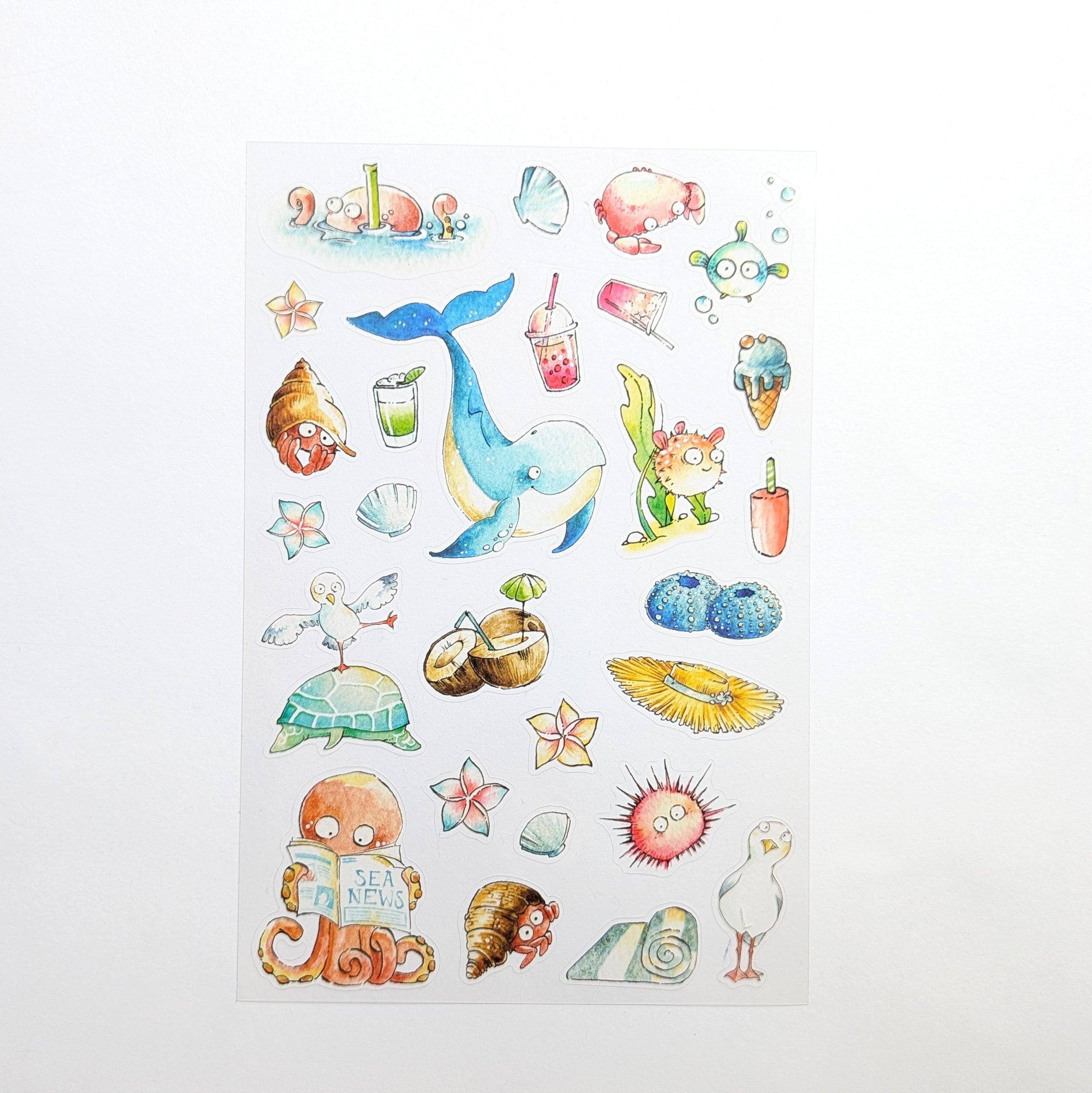 Coconut Cove "Ocean Friends" Planner Kit PET Stickers - July 2026