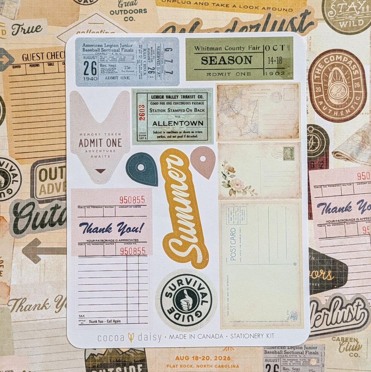 Along The Path "Ephemera" Stationery Kit Sticker Sheet - August 2026