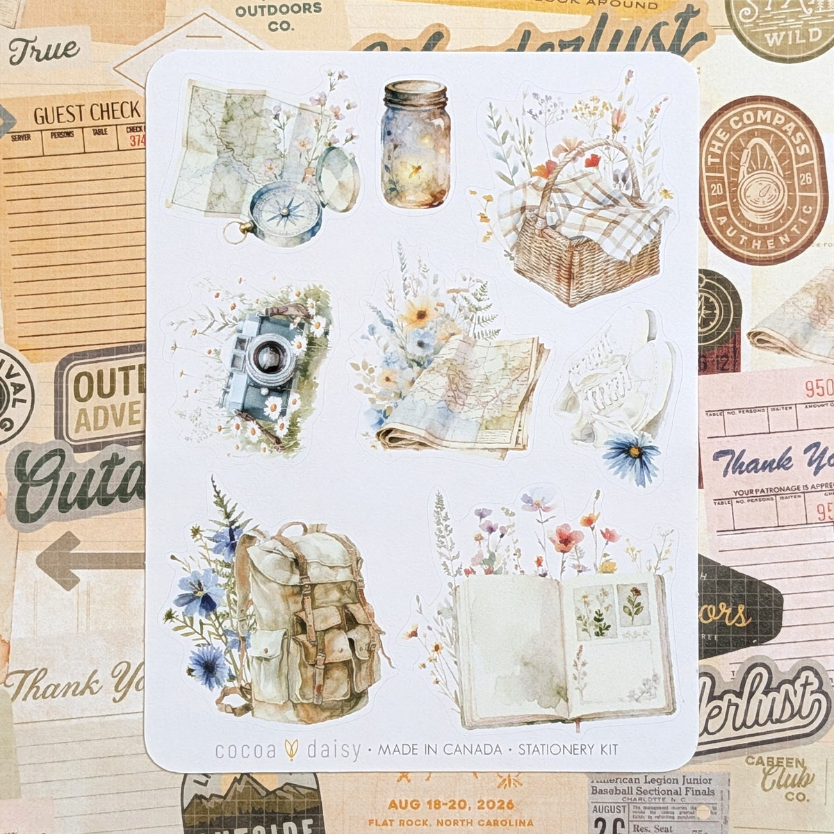 Along The Path "Wildflower Picnic" Stationery Kit Sticker Sheet - August 2026