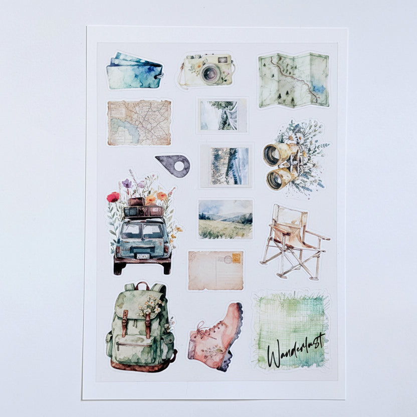 Along The Path "Hiking" Stationery Kit PET Stickers - August 2026