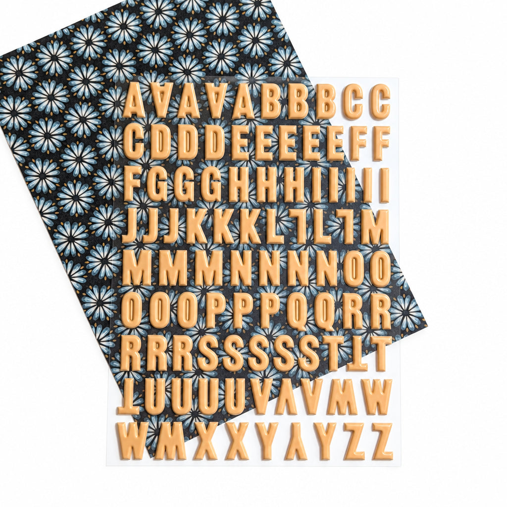 Marigold & Honey Puffy Alpha Stickers - September 2026
