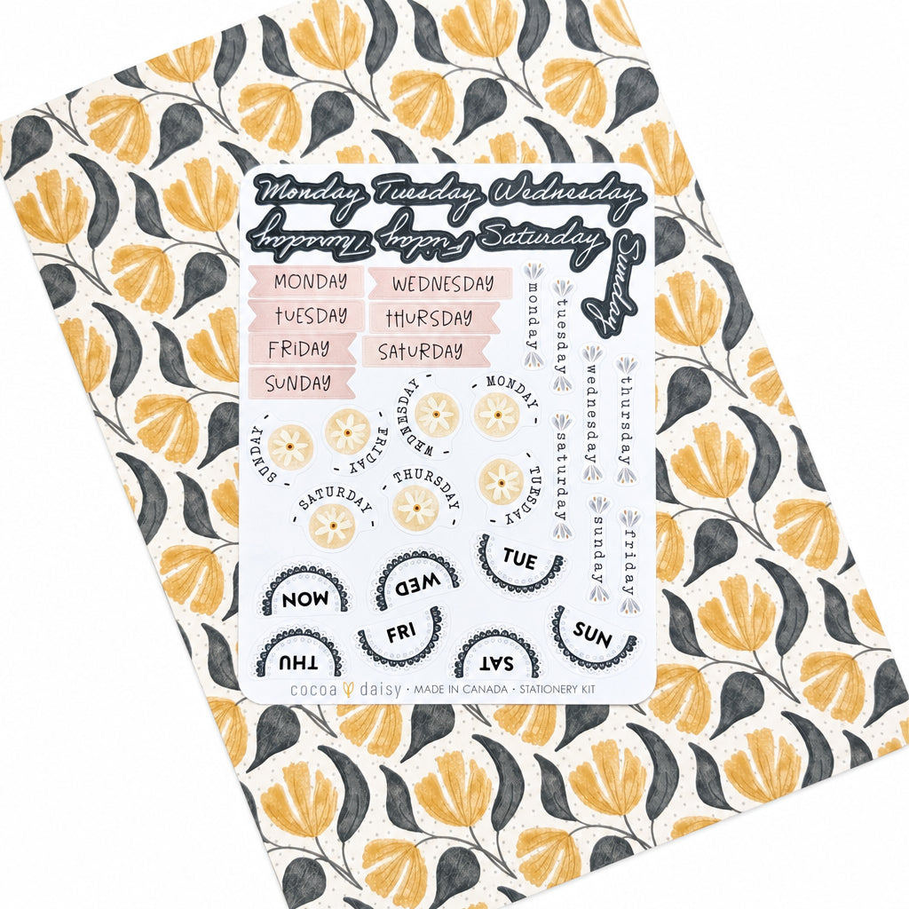Marigold & Honey "Day Of The Week" Stationery Kit Sticker Sheet - September 2026