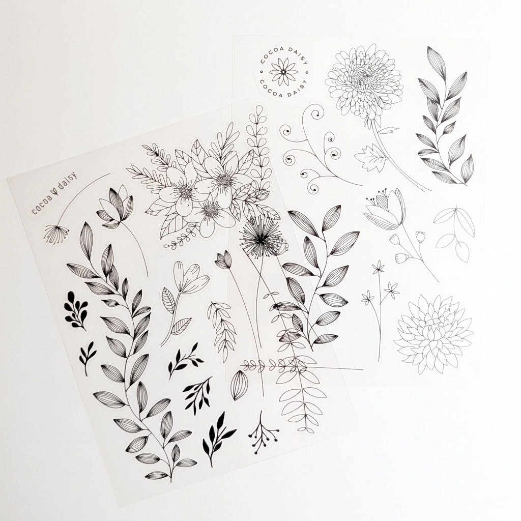 Limited Edition "Black & White Doodles" Junk Journaling Kit PET Stickers - August 2026