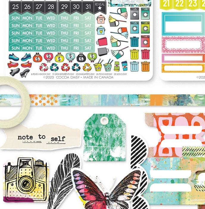 Daily Journal "Painted" Thin 10mm Washi from the Planner Kit - September 2023
