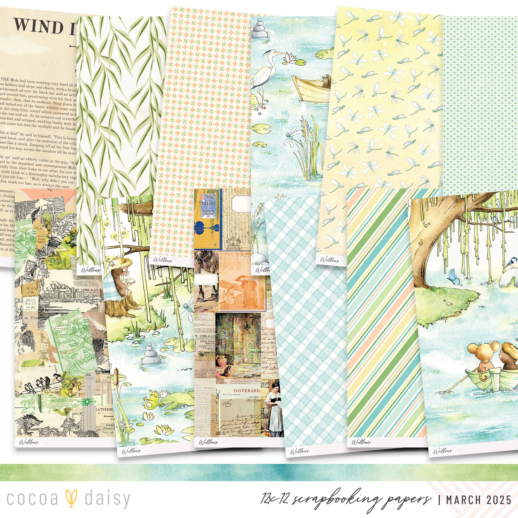 Willows 12x12 Set of Monthly Papers - March 2025