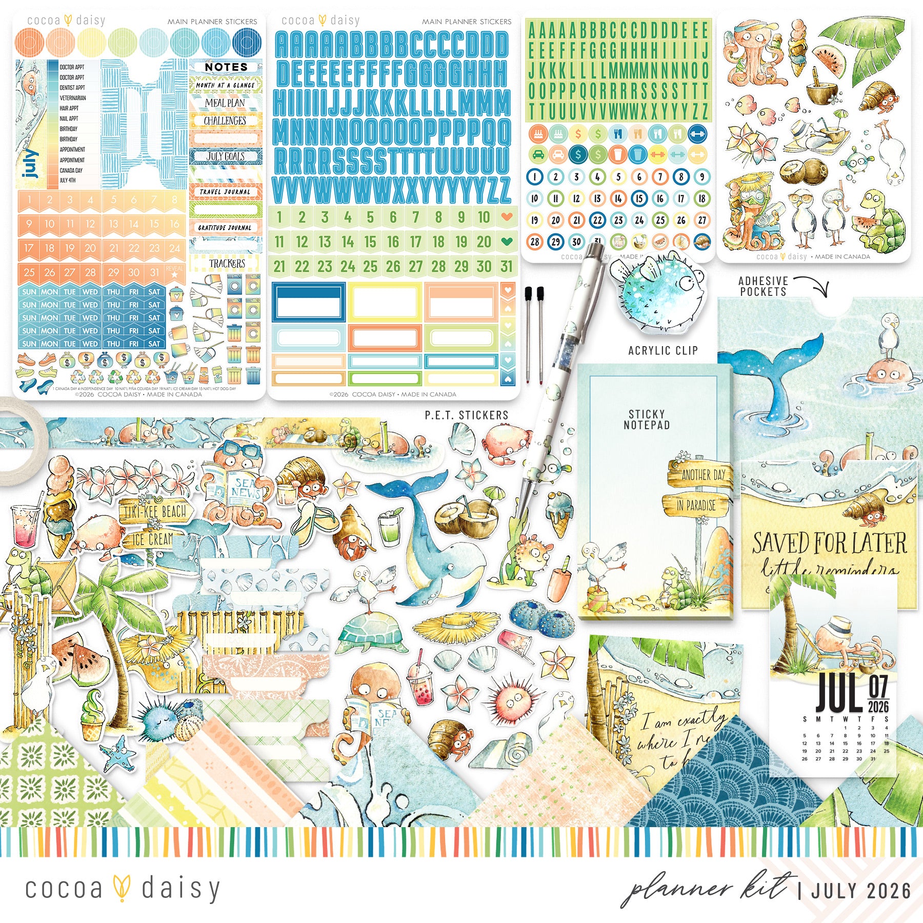 Coconut Cove Planner Kit - NO INSERTS - July 2026