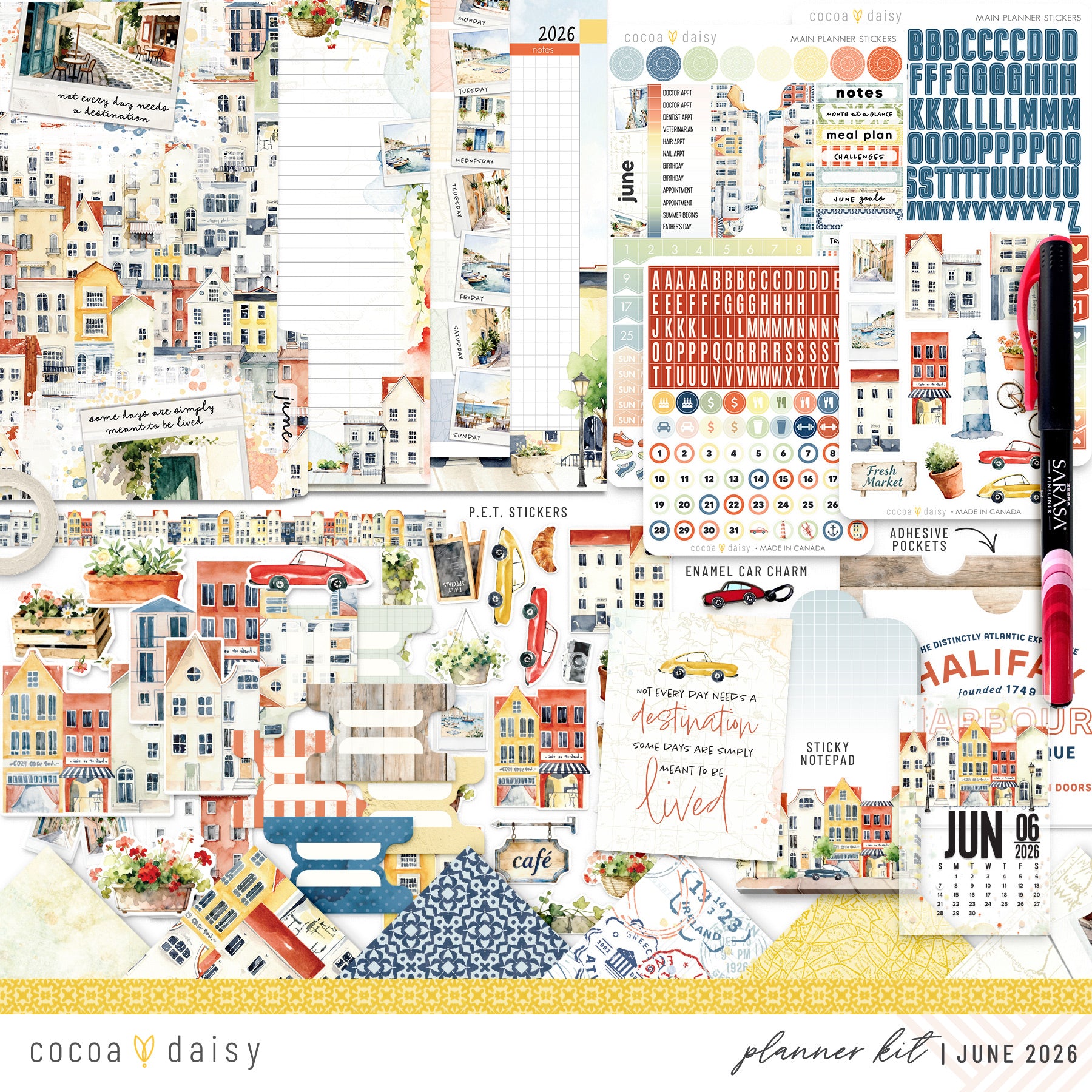 Summer Avenue Planner Kit - Choose your insert or notebook - June 2026